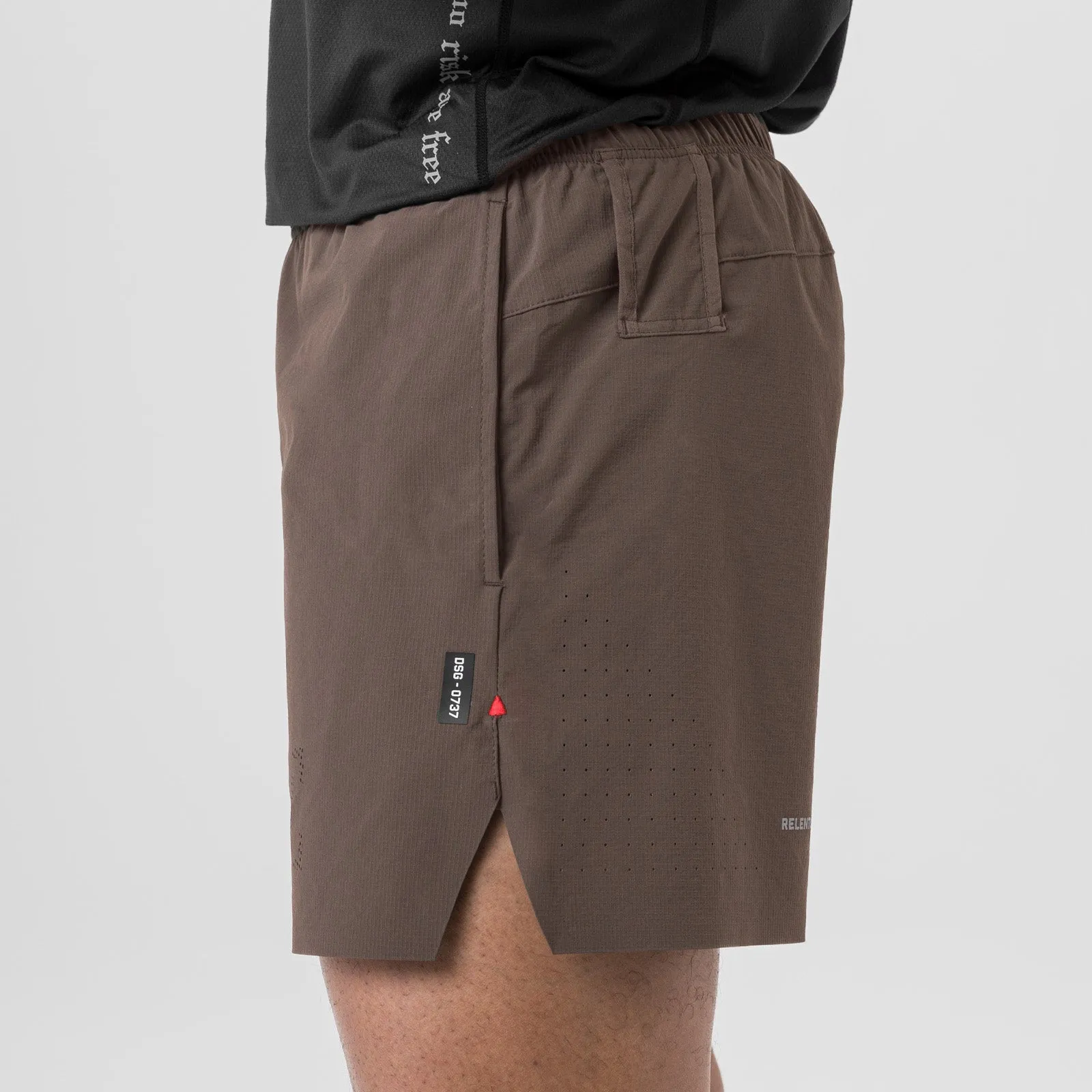 0737. Ripstop 6" Perforated Short - Deep Taupe