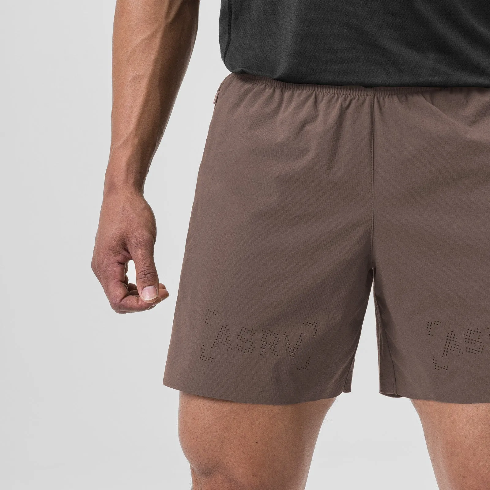 0737. Ripstop 6" Perforated Short - Deep Taupe