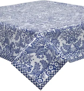 60 x 60 Toile Blue Oilcloth Tablecloths