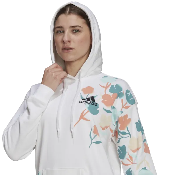 adidas - Women - Floral Hoodie - White