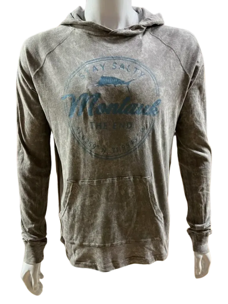 Adult Unisex Light Weight Montauk The End Stay Salty 50/50 Long Sleeve Hooded Pullover