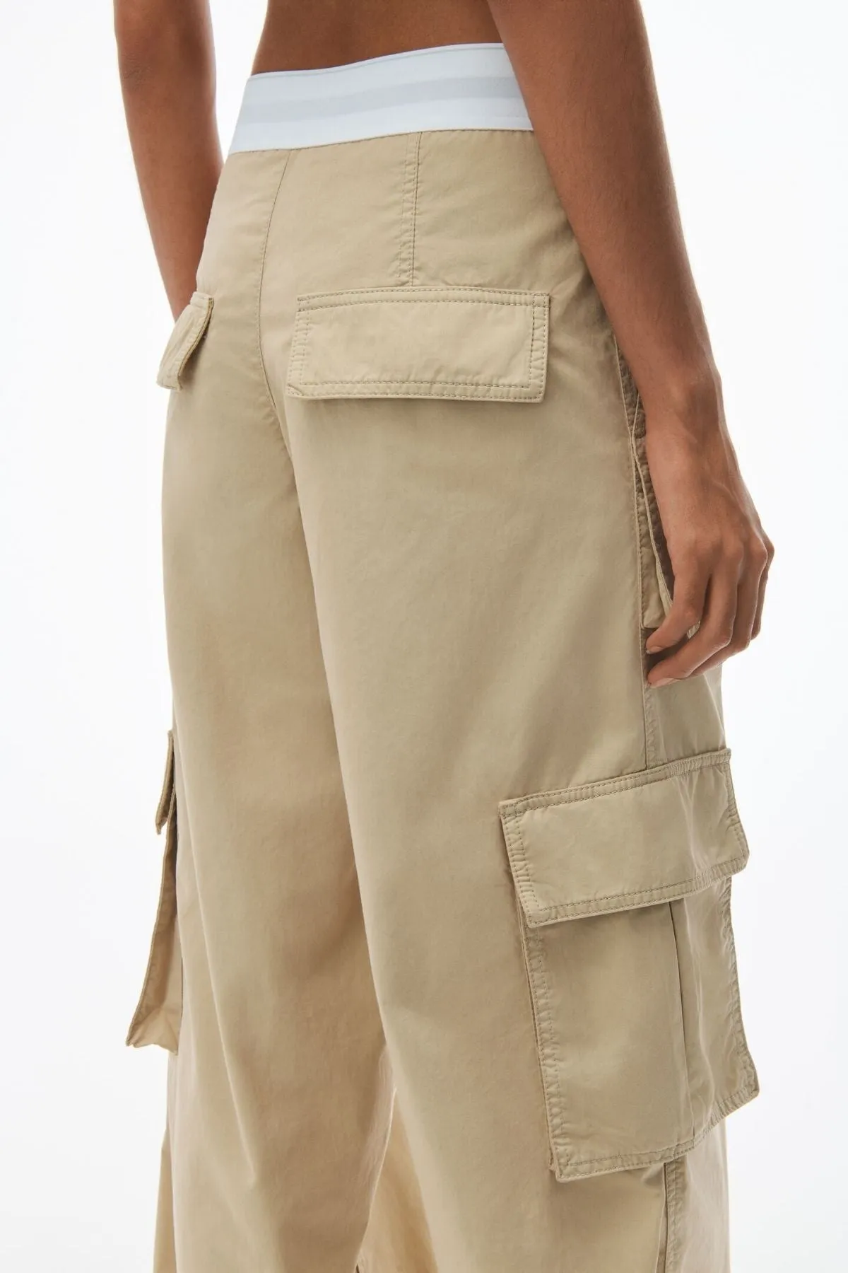 Alexander Wang Mid Rise Cargo Rave Pant - Feather