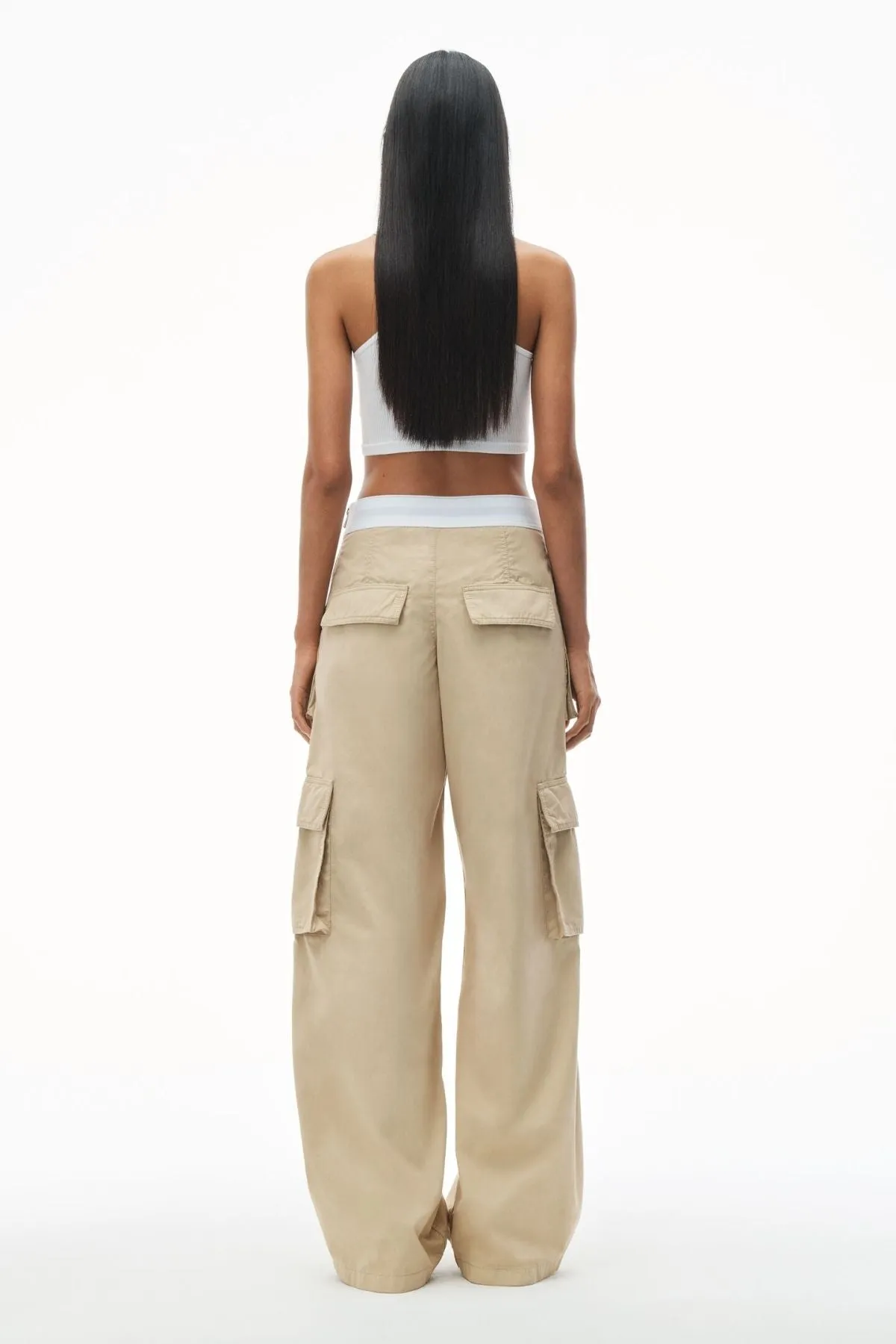 Alexander Wang Mid Rise Cargo Rave Pant - Feather