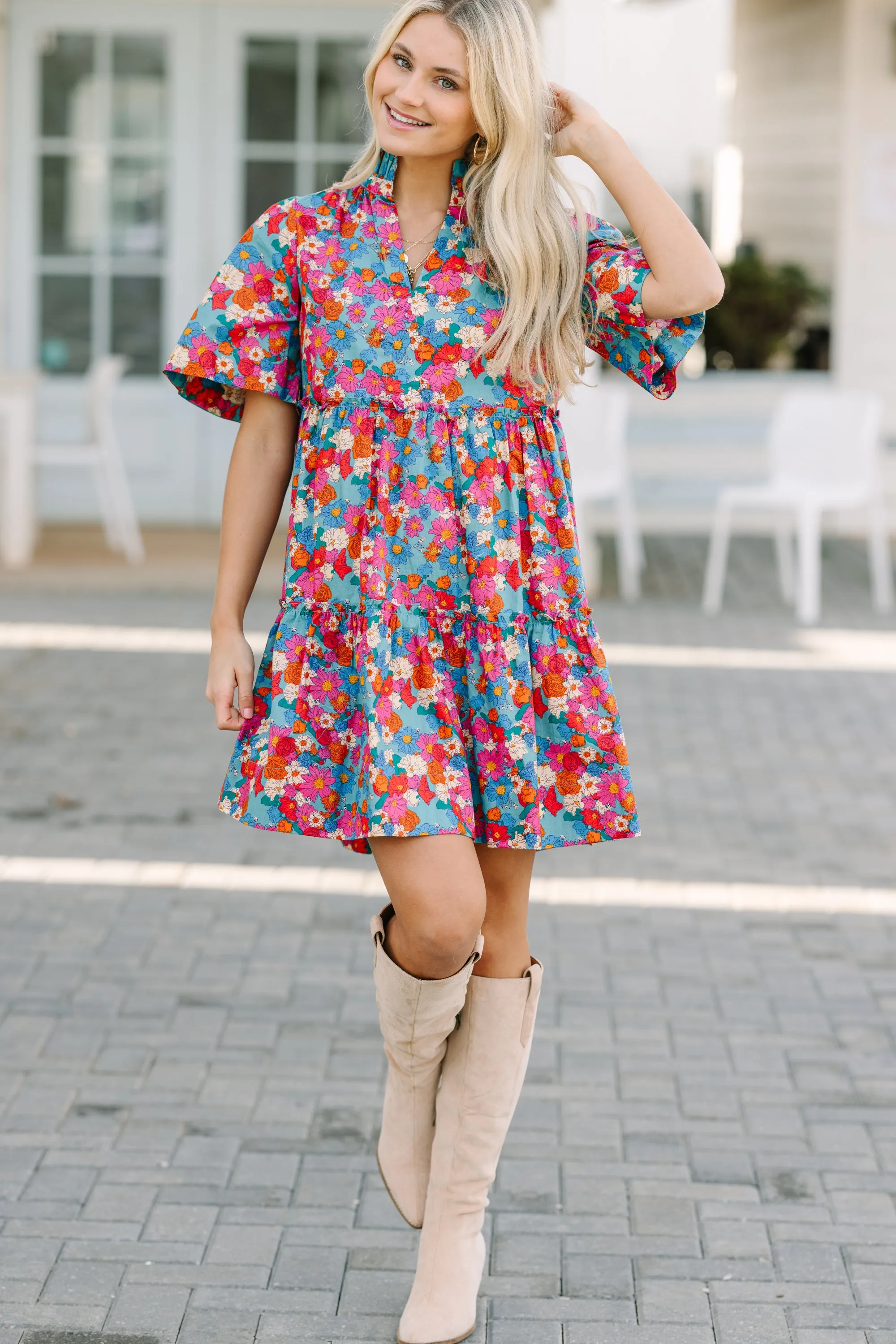 All Heart Blue Floral Dress