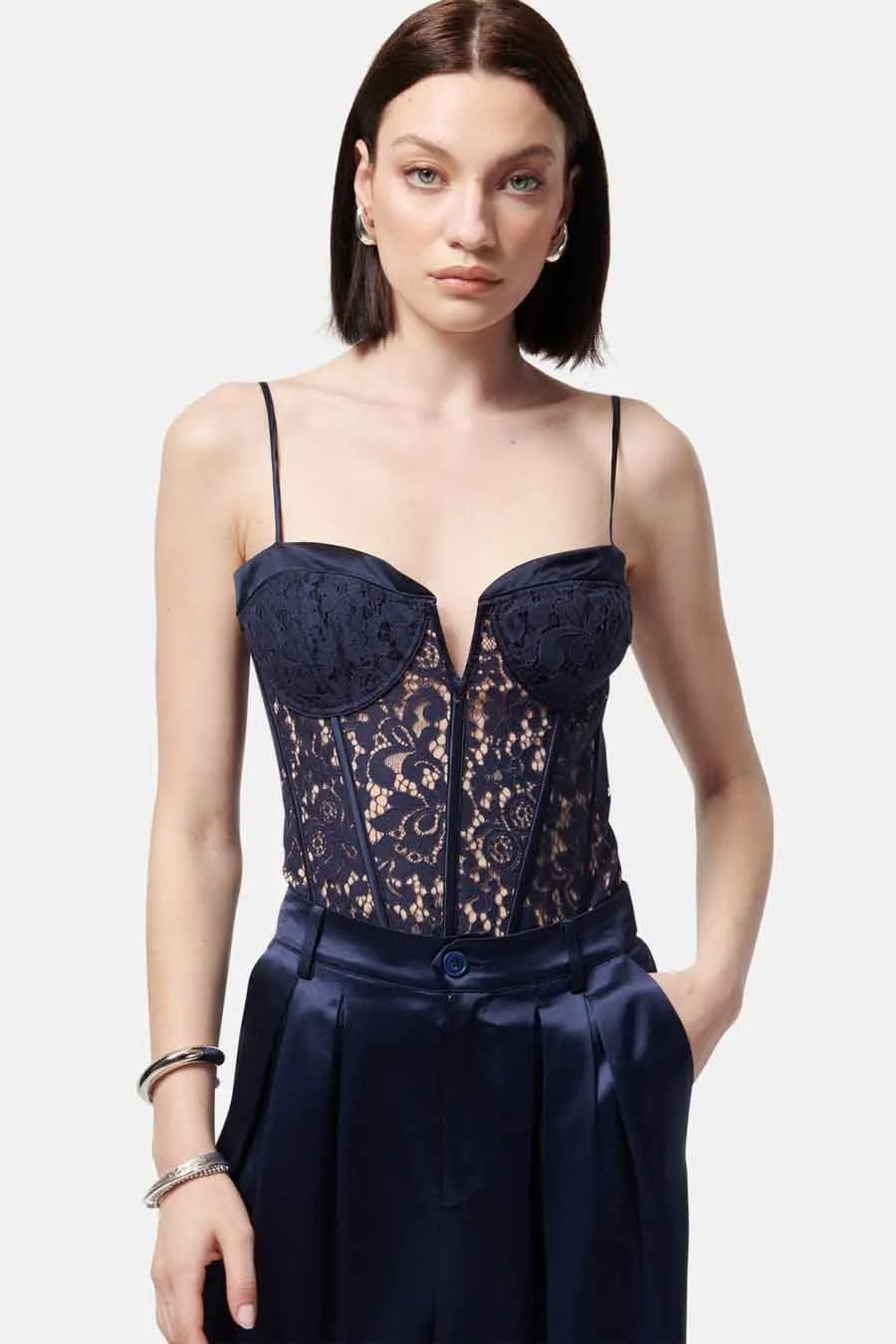 Anne Corded Lace Bodysuit Storm