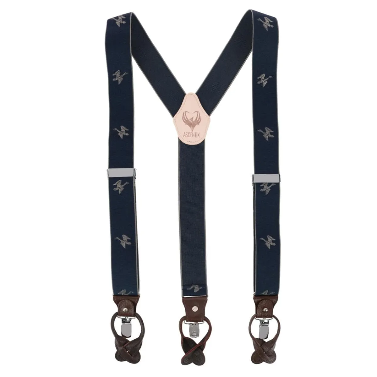 Ascentix Men's Flying Duck Convertible Clip End Suspenders