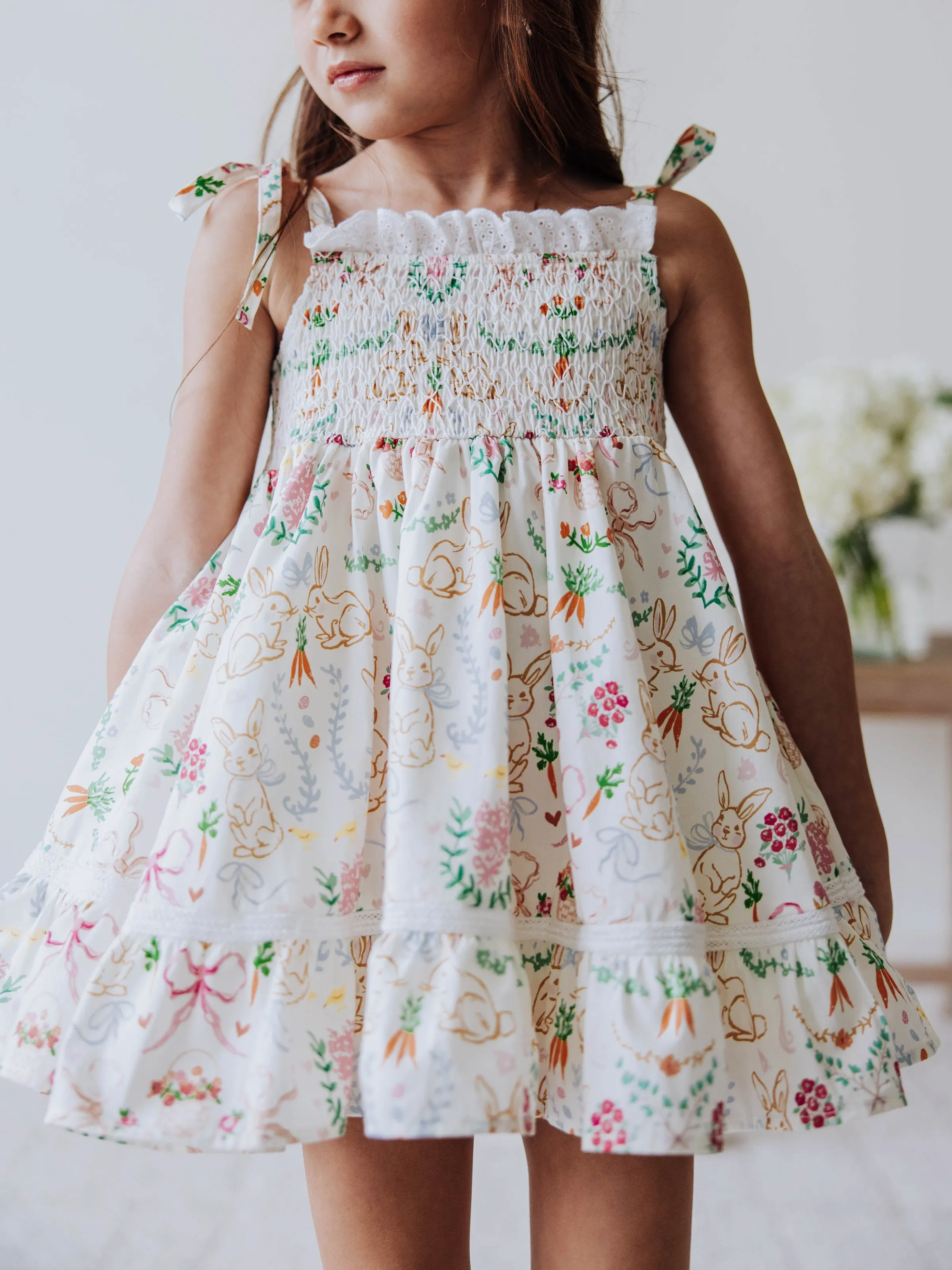 Audrey Smocked Dress - Down the Bunny Trail