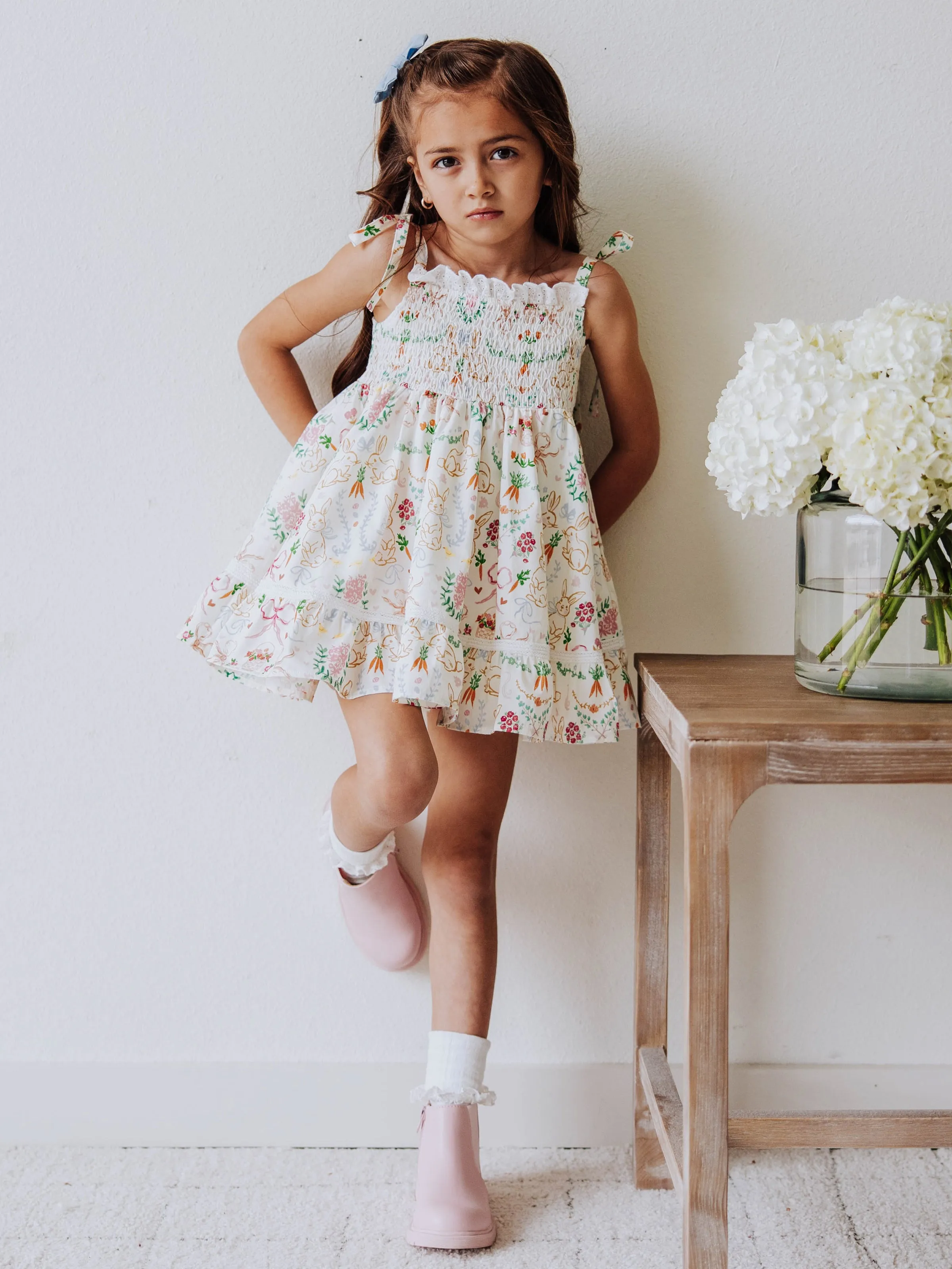 Audrey Smocked Dress - Down the Bunny Trail