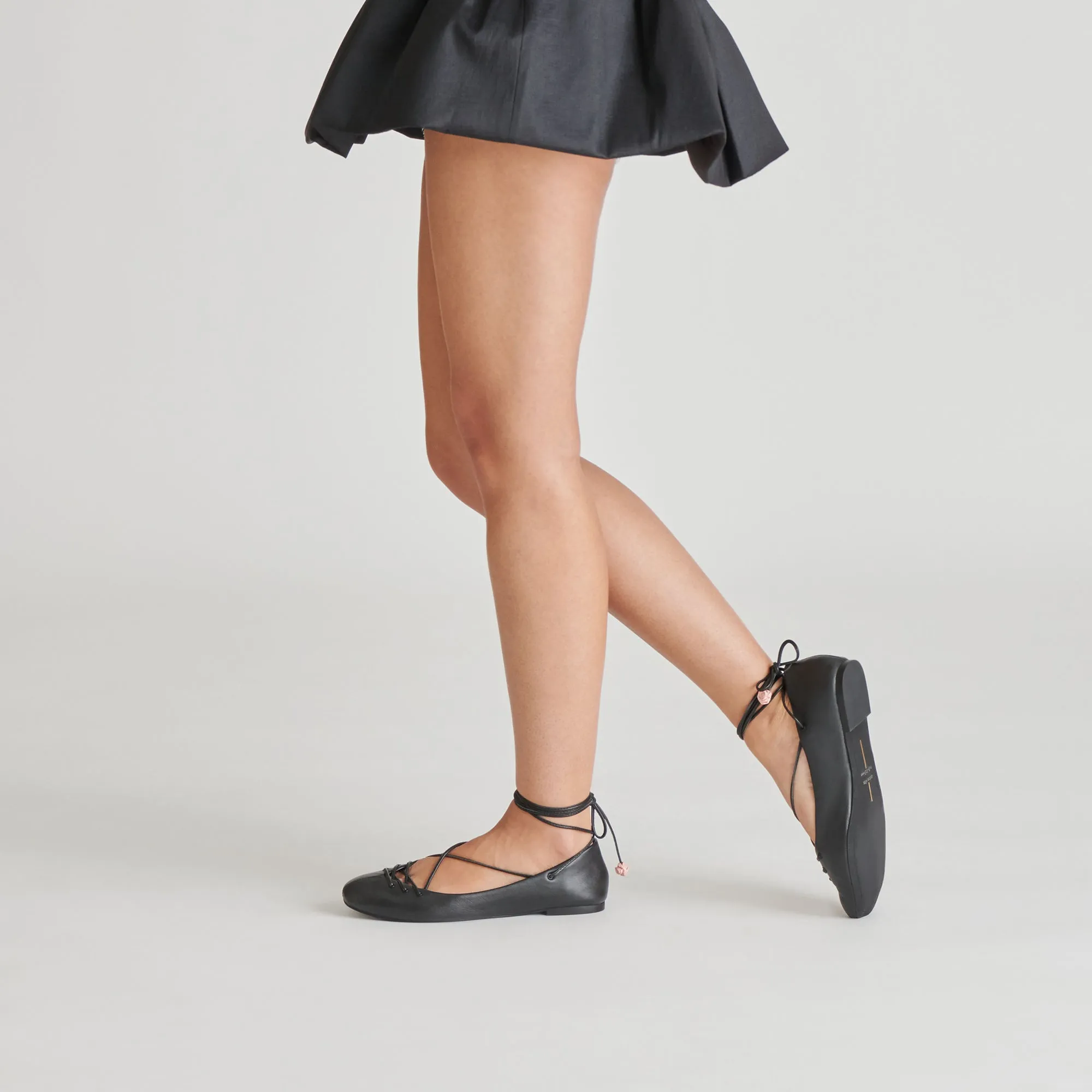 BEATE BALLET FLATS BLACK LEATHER