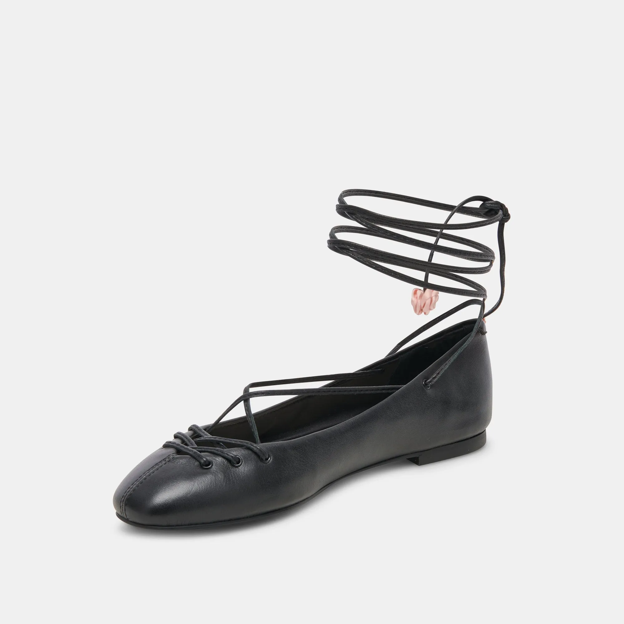 BEATE BALLET FLATS BLACK LEATHER