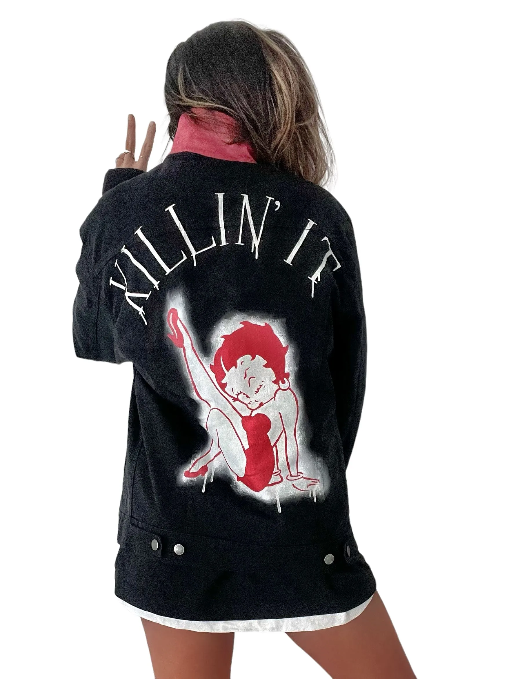 'Betty Boop x W G' Denim Jacket