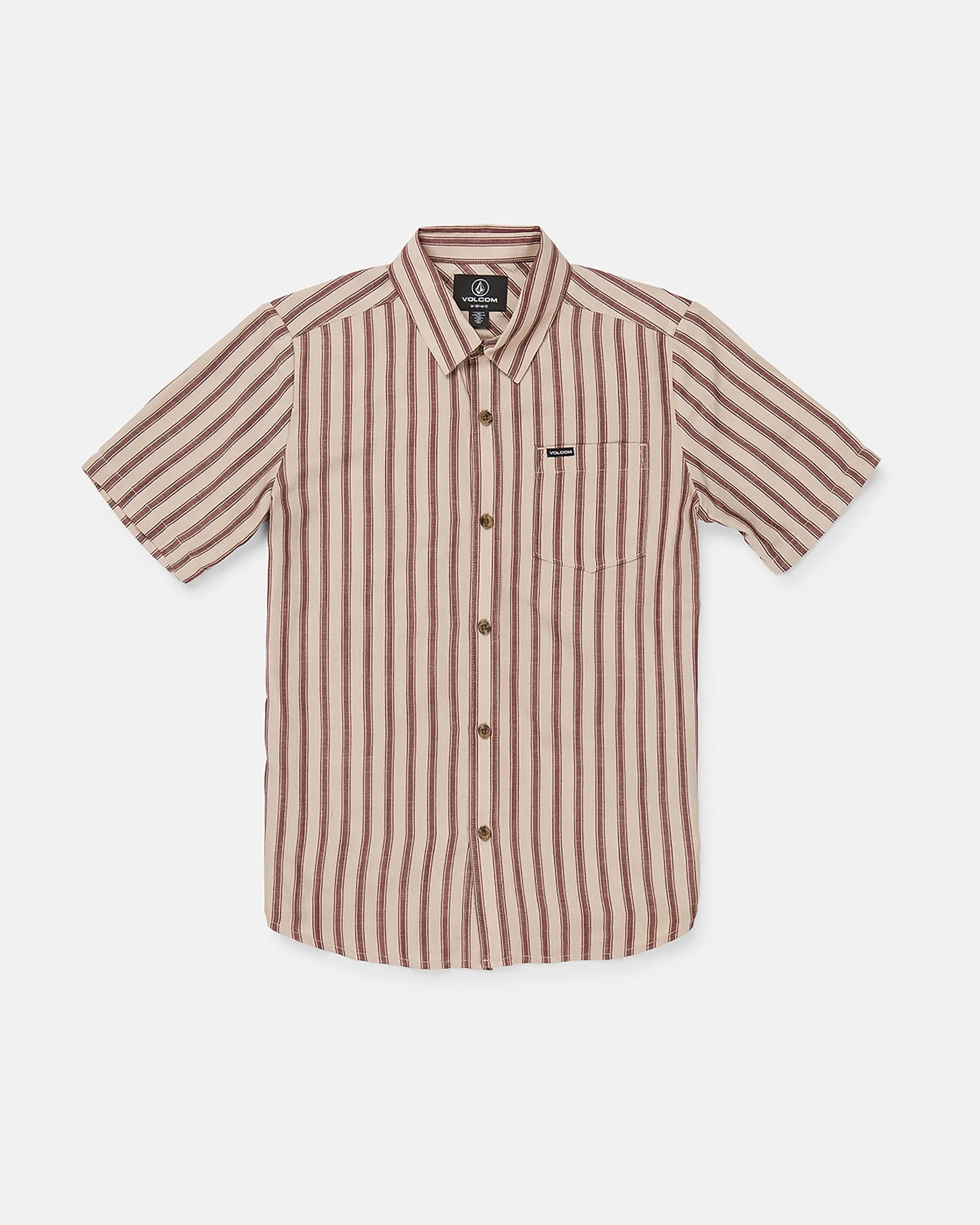 Big Boys Arvostripe Short Sleeve Shirt - Khaki