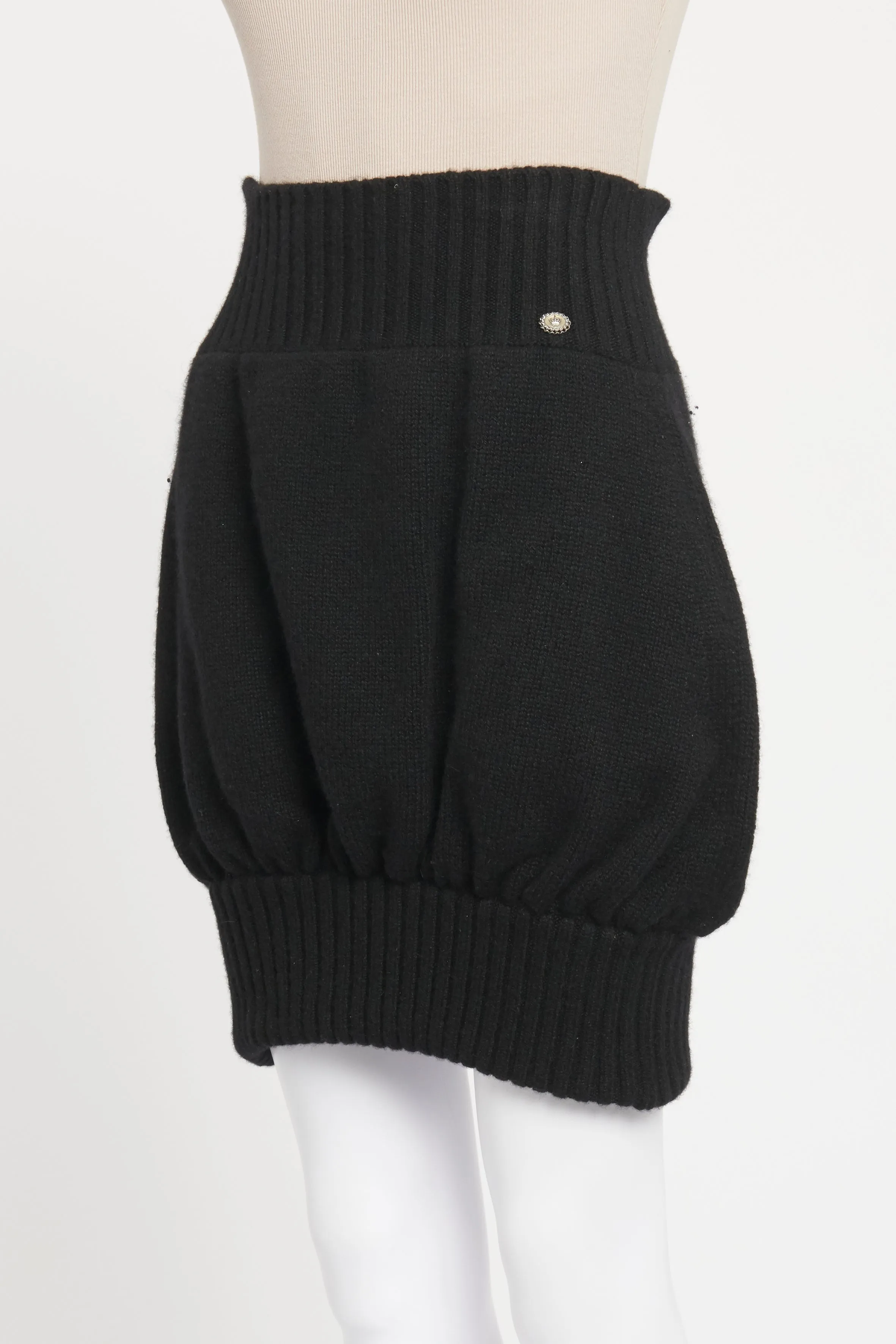 Black Cashmere Bubble Preowned Mini Skirt