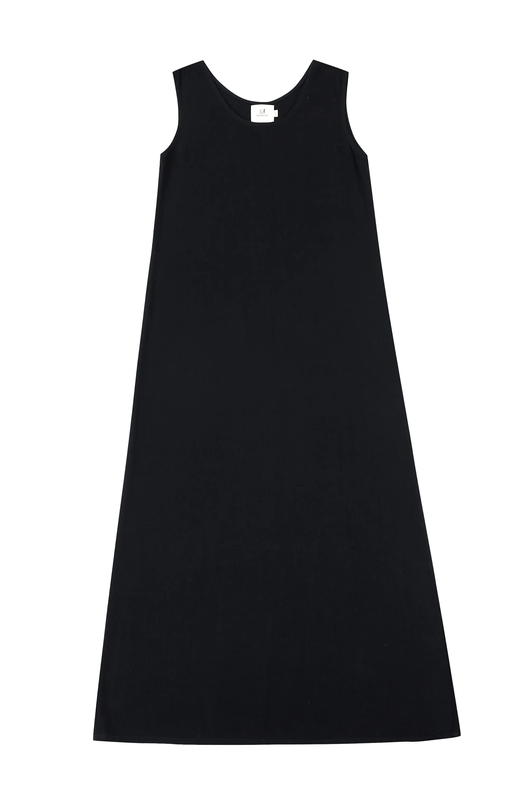 Black Linen Shift Long Dress