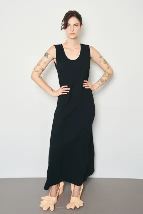 Black Linen Shift Long Dress