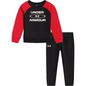 Boys Hoodie And Sweatpants Set Black Raglan Crewneck | Under Armour