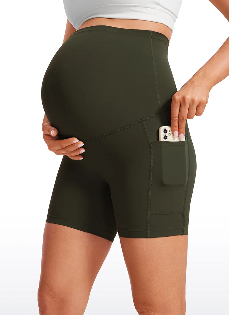 Butterluxe Maternity Pockets Shorts 5''- Super High Waist