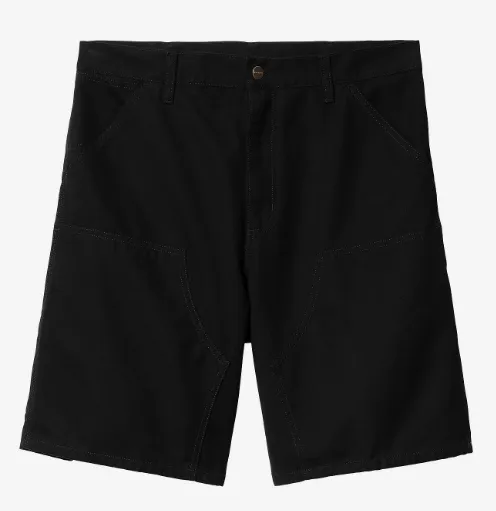 Carhartt WIP Double Knee 'Marshall' Canvas Short - Black Rinsed