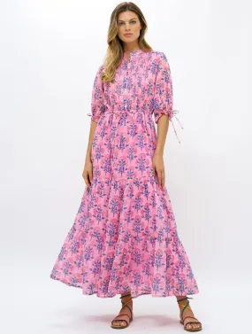 Cinched Pintuck Maxi Dress - Sconset Pink