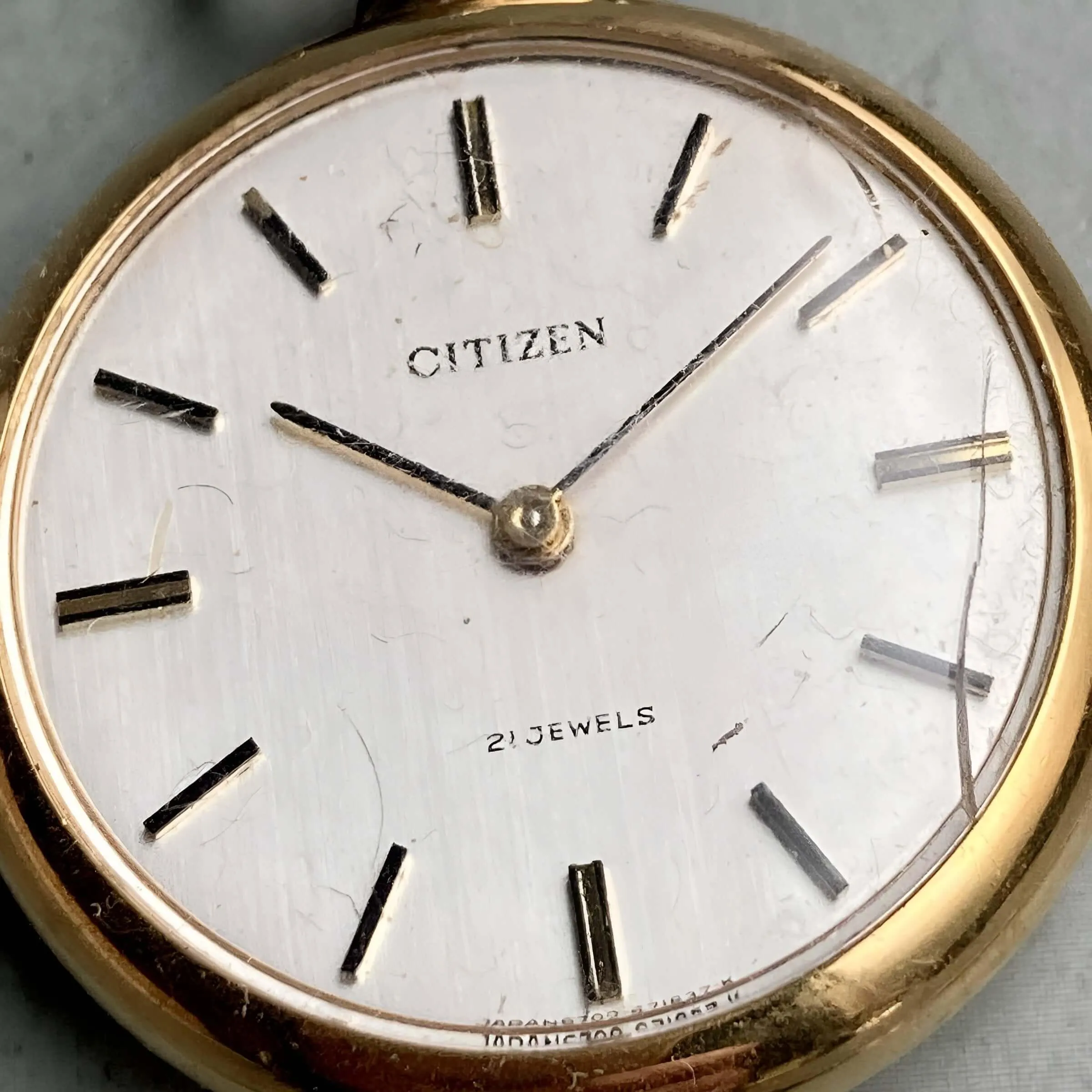 Citizen Pocket Watch Manual Antique Gold 28mm Vintage