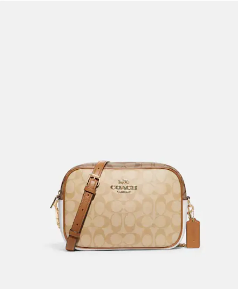 Coach Jamie Camera Bag In Blocked Signature Light Khaki Chalk Multi