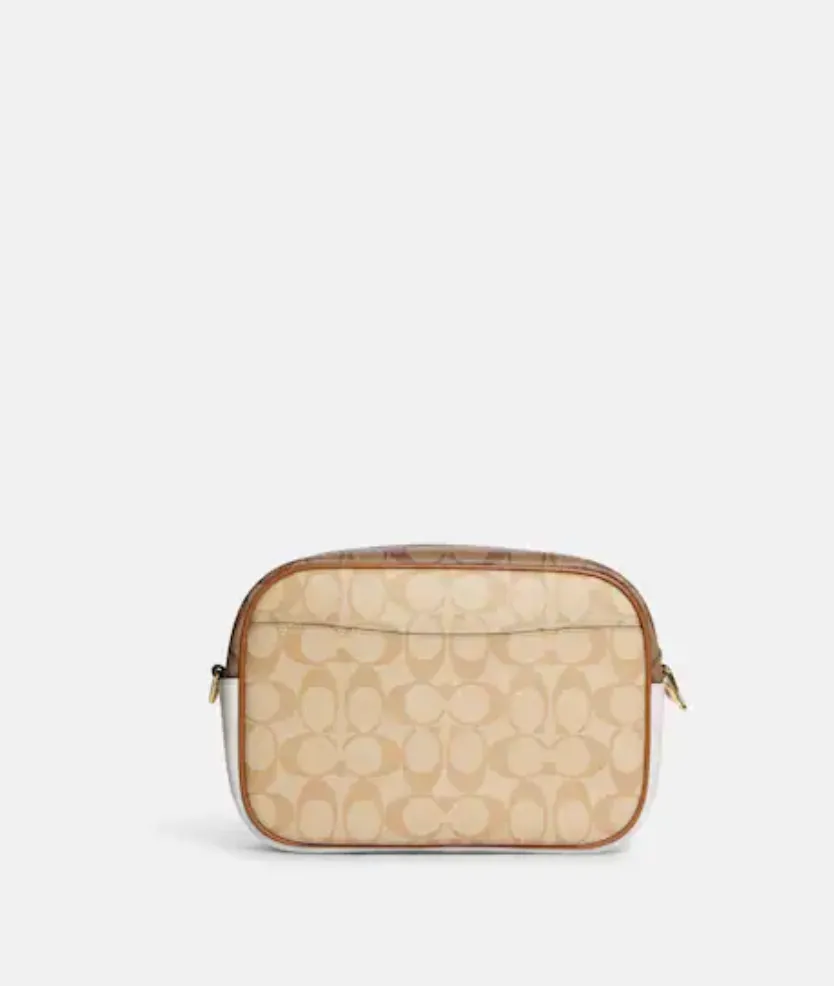 Coach Jamie Camera Bag In Blocked Signature Light Khaki Chalk Multi