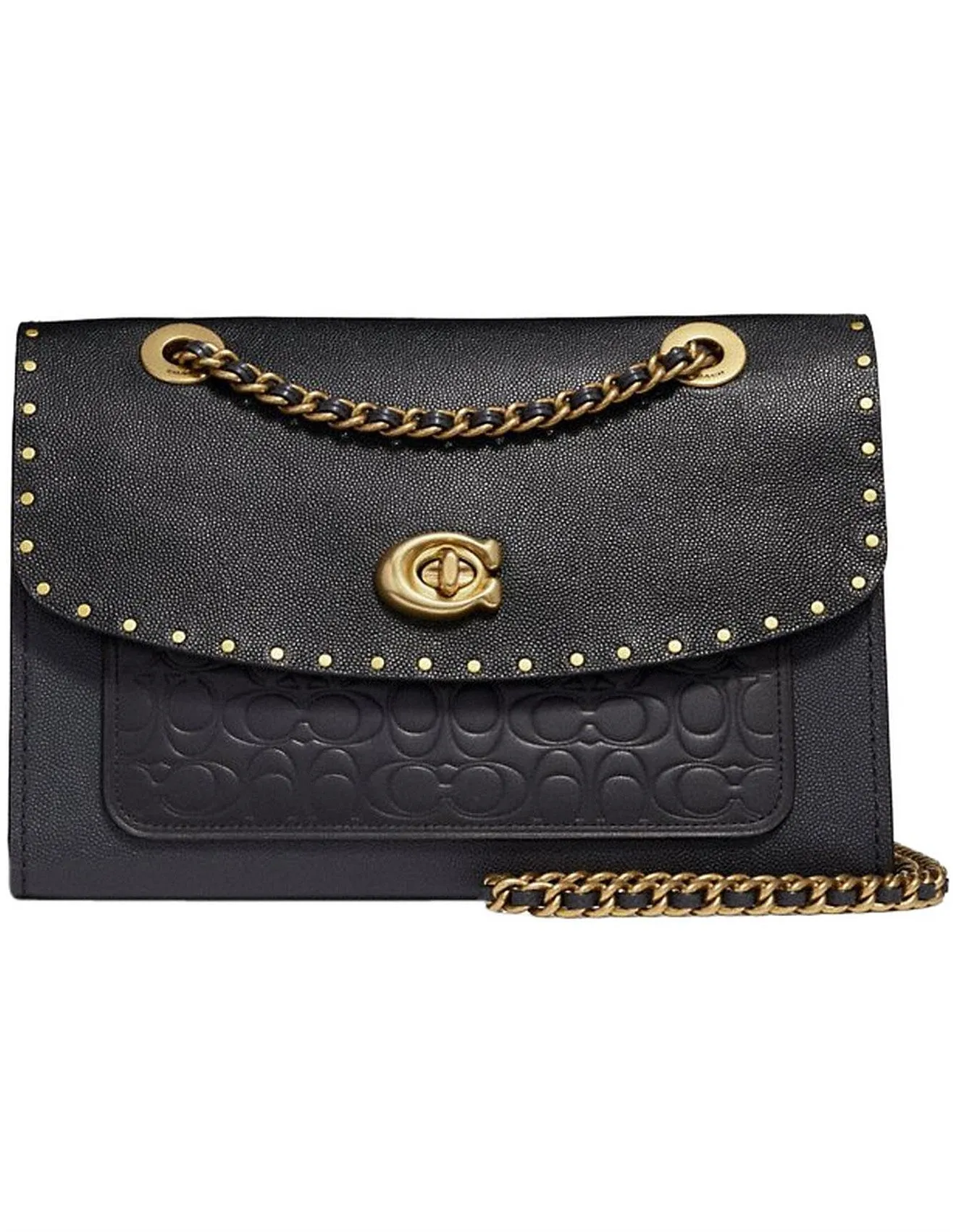 Coach Parker Shoulder Bag In Signature Leather With Rivets