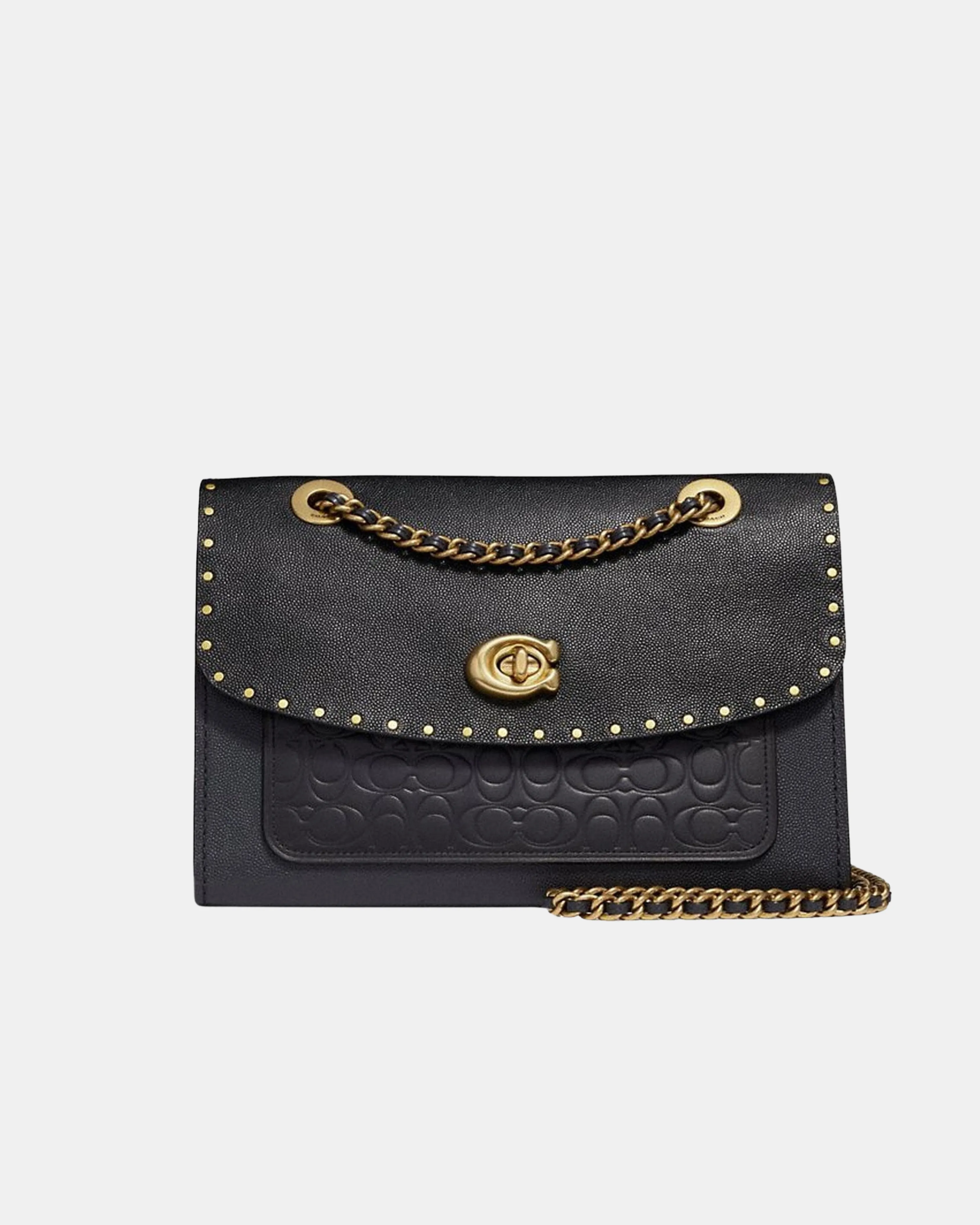 Coach Parker Shoulder Bag In Signature Leather With Rivets