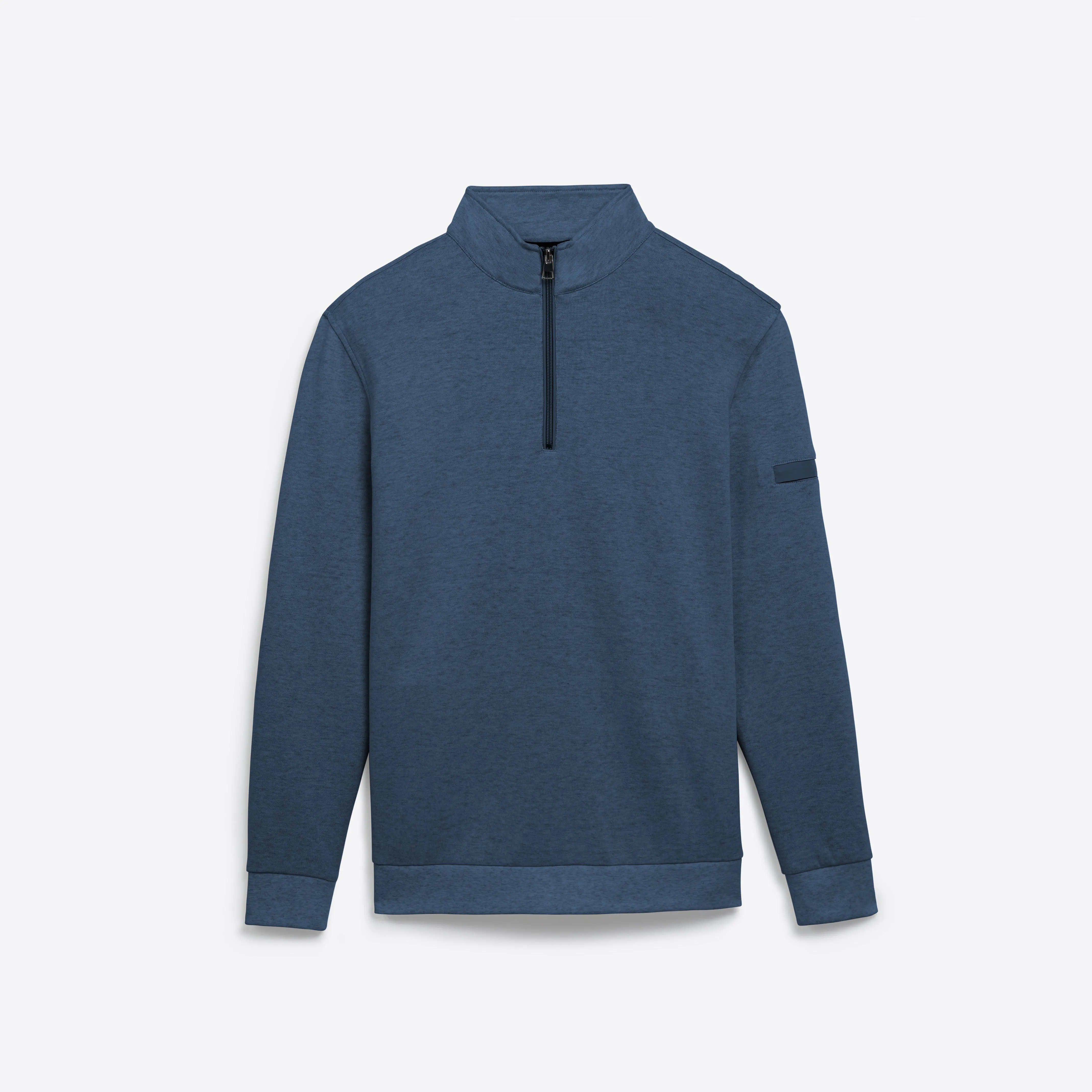 COMFORT Solid Heather Quarter Zip Mock Neck Pullover