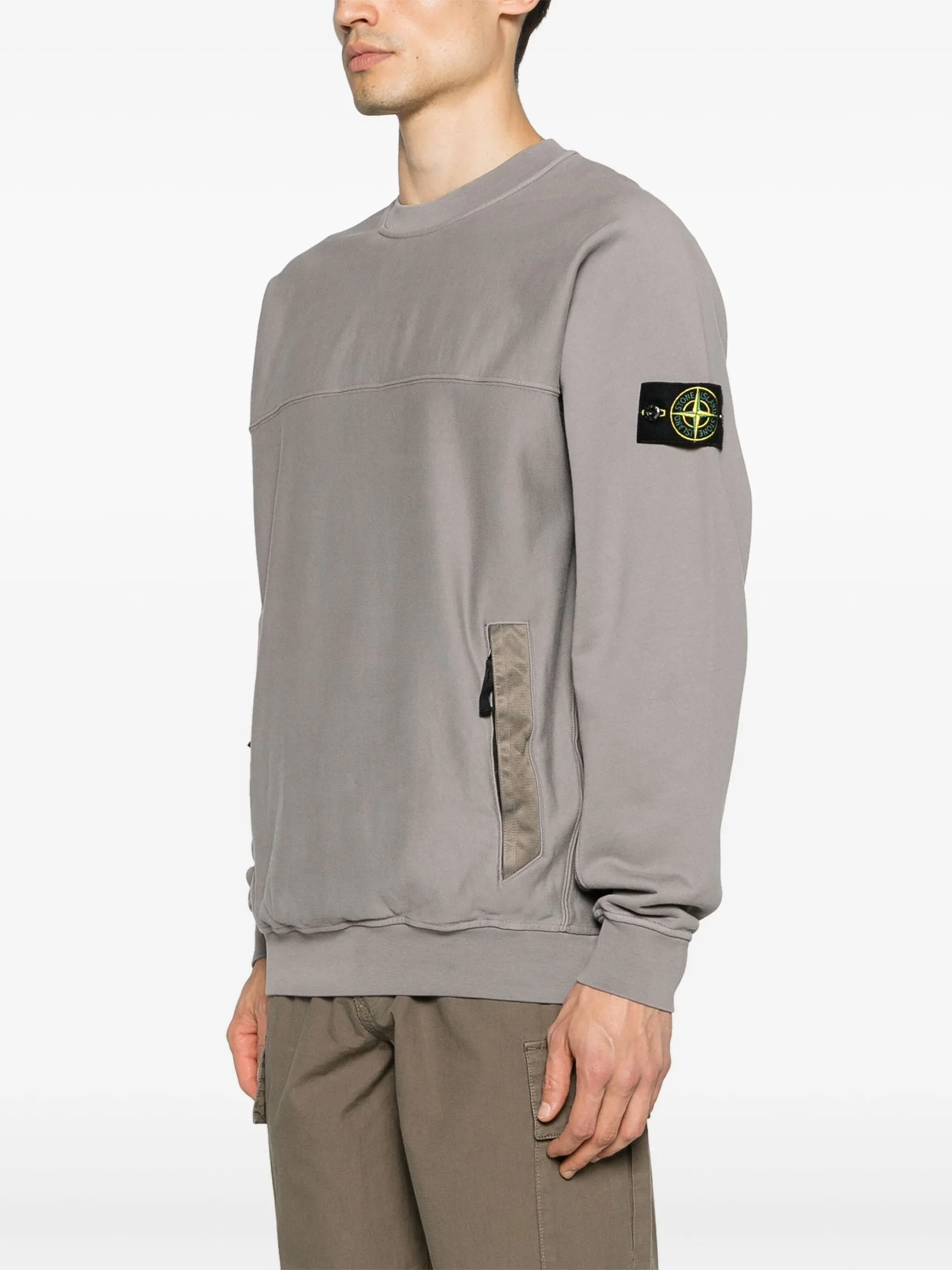 COMPASS-BADGE PANELLED SWEATSHIRT