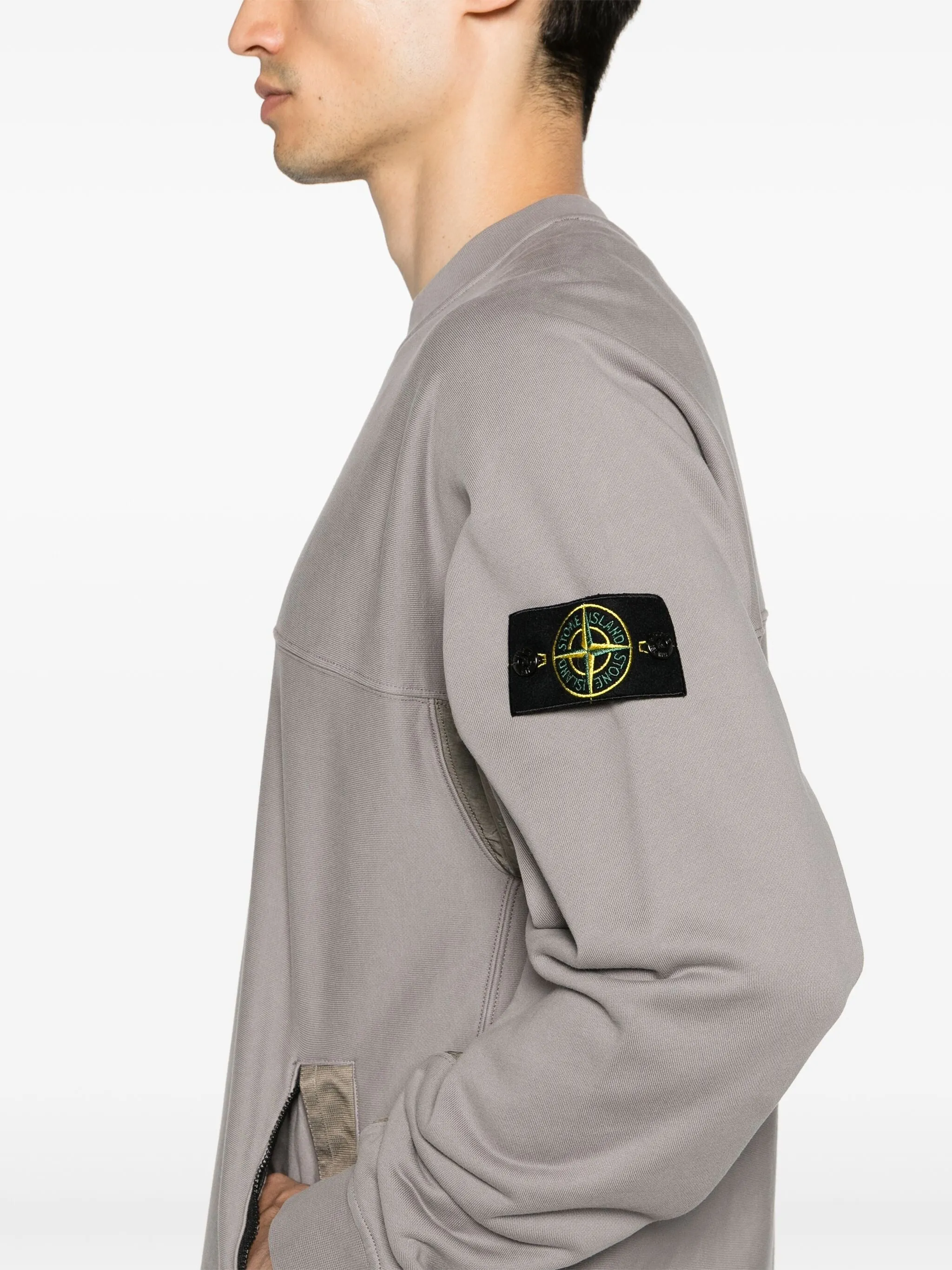 COMPASS-BADGE PANELLED SWEATSHIRT