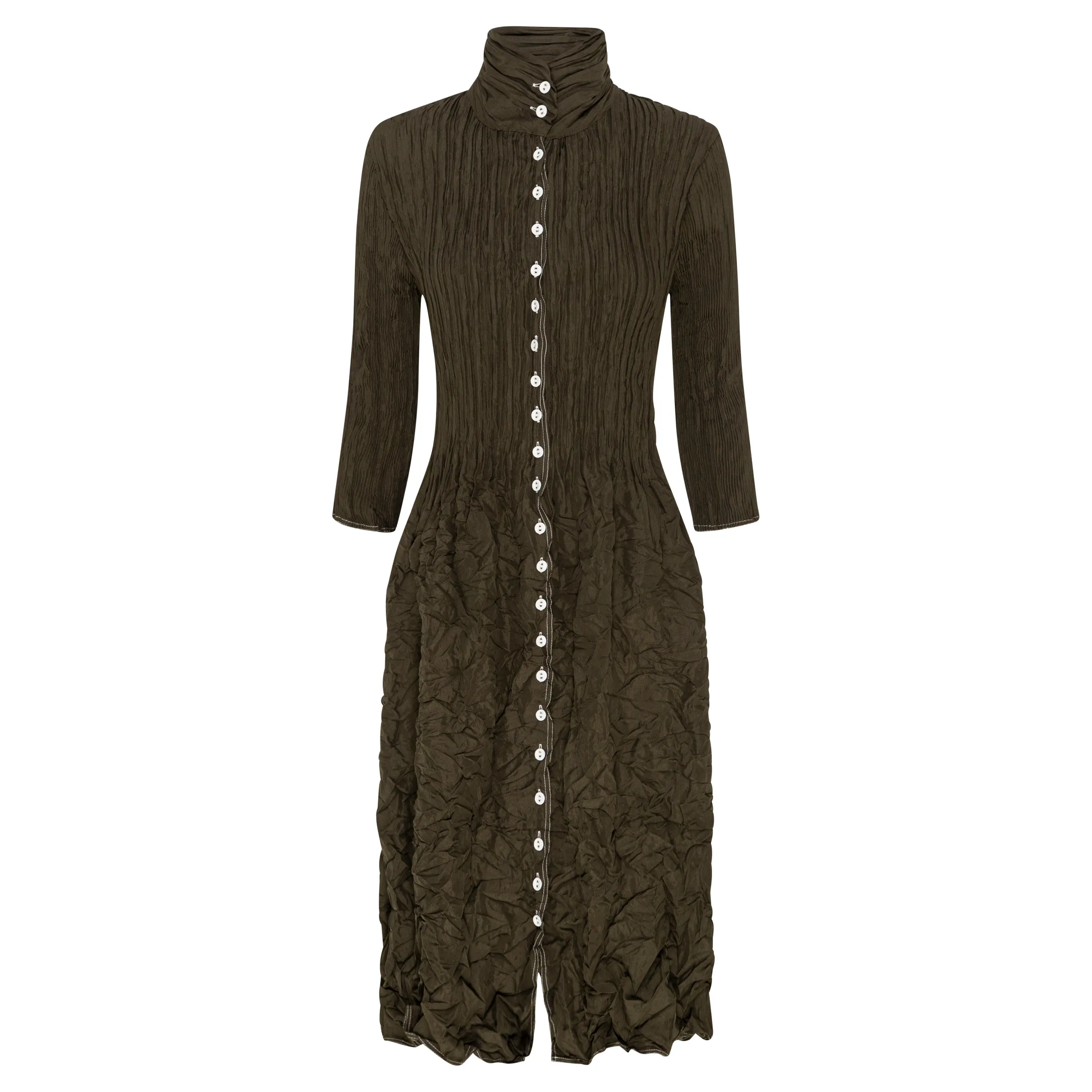 Contrast Nehru Coat Dress | Alquema