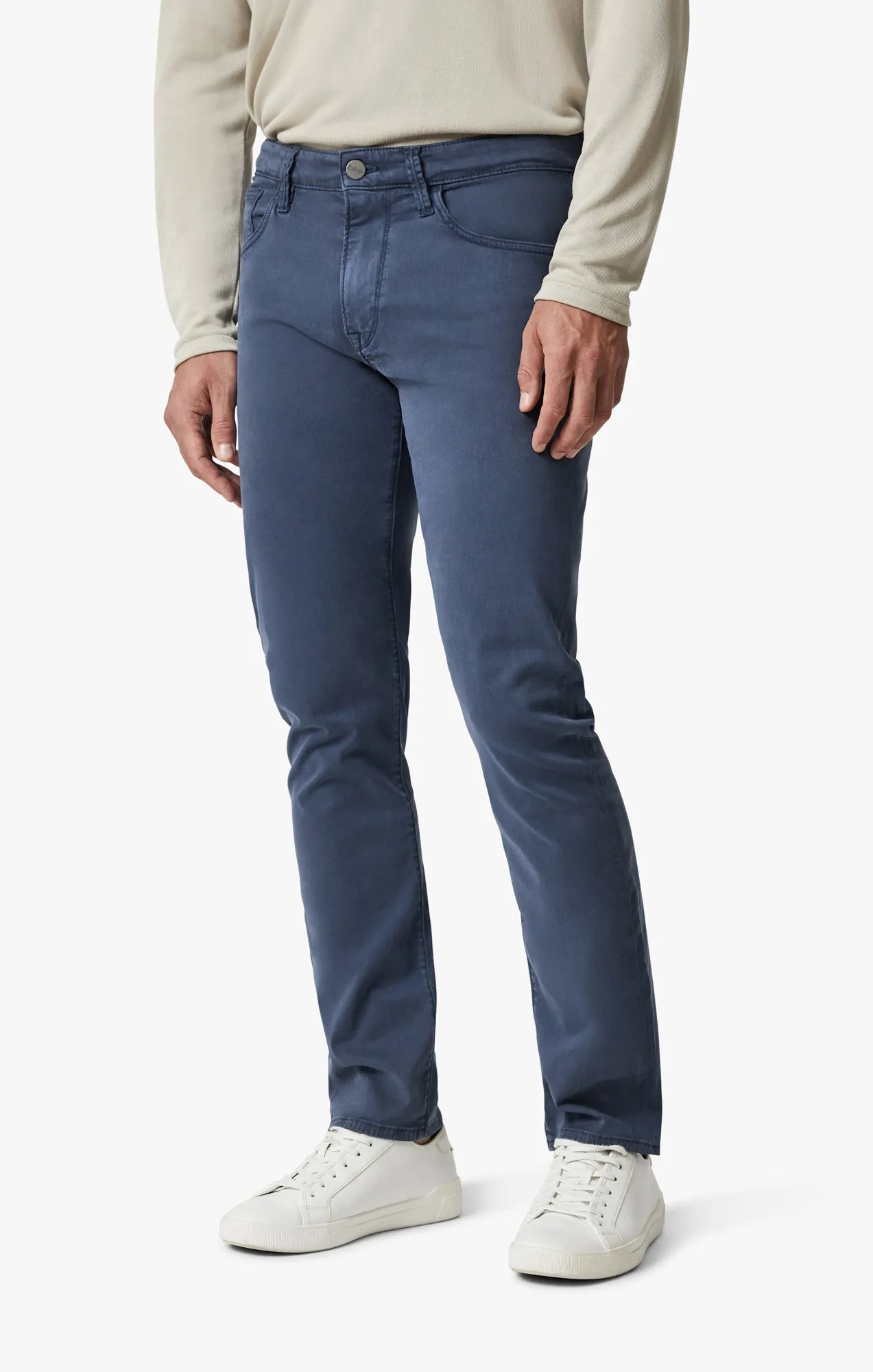 Cool Tapered Leg Pants In Dark Denim Twill