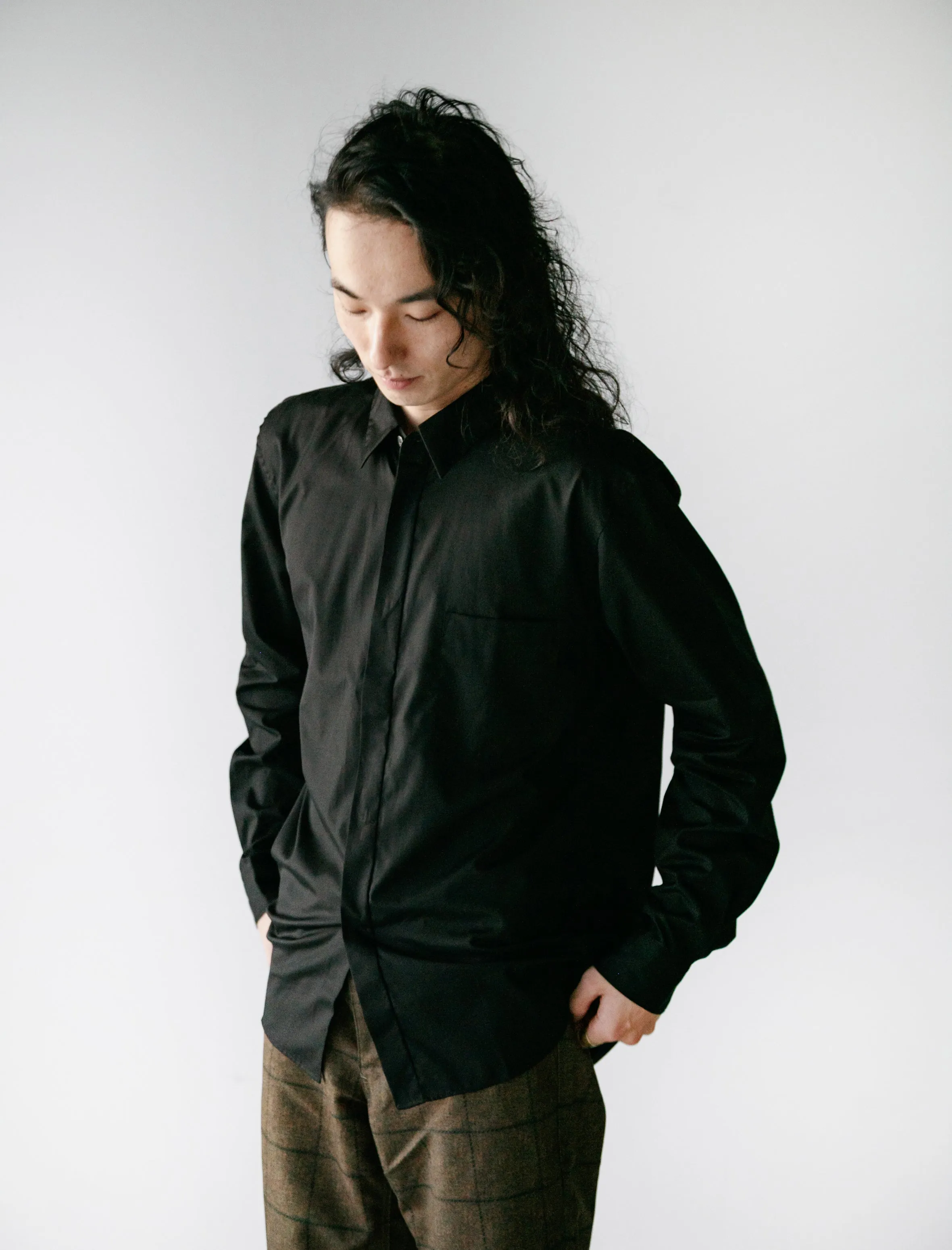 Cotton Broad Shirt Black