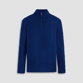 Diagonal Stitch Quarter Zip Sweater