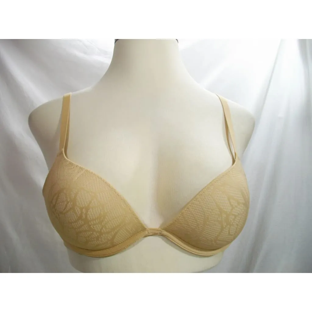 DKNY DK1023 Signature Smooth Plunge Push Up Underwire Bra 36B Nude NWT