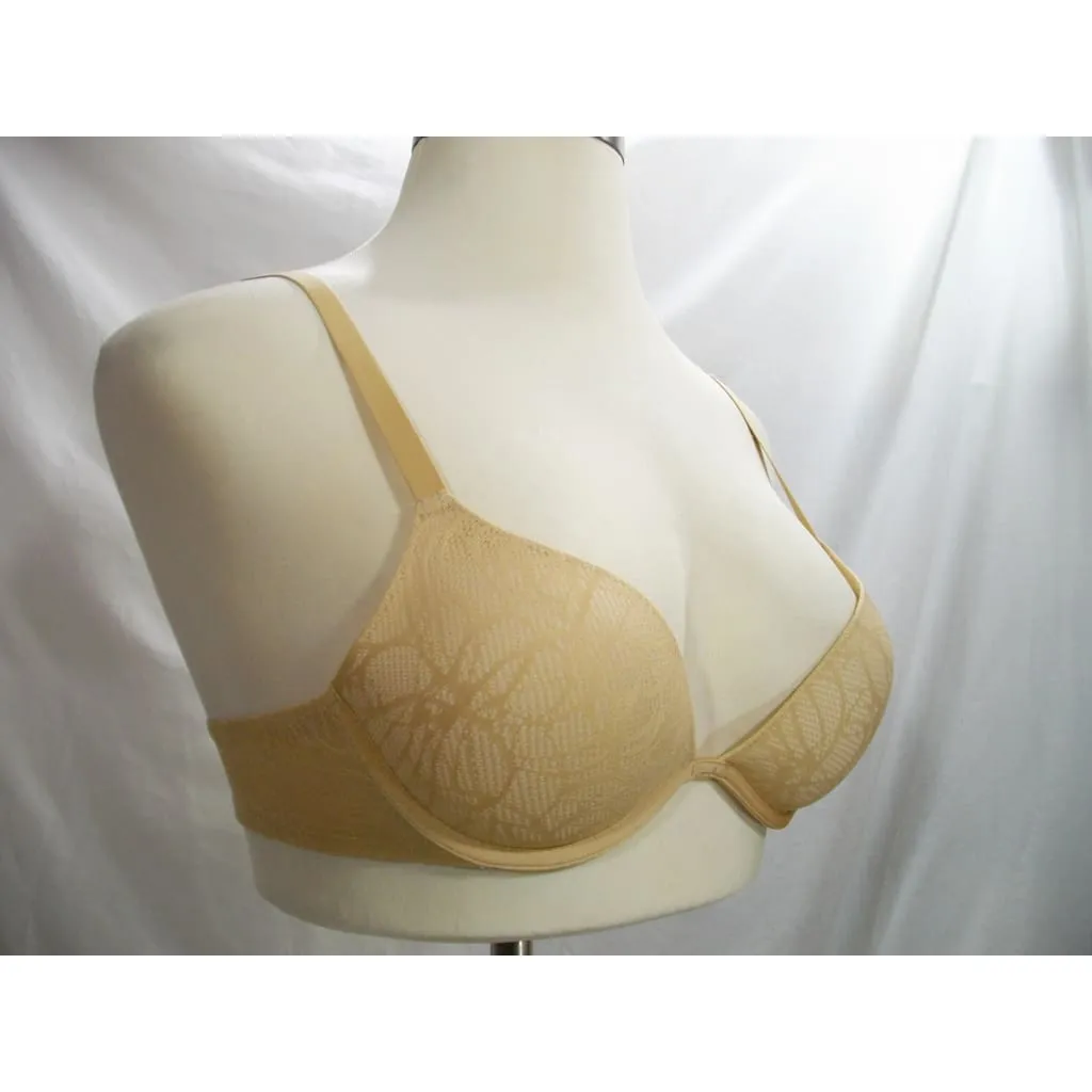 DKNY DK1023 Signature Smooth Plunge Push Up Underwire Bra 36B Nude NWT