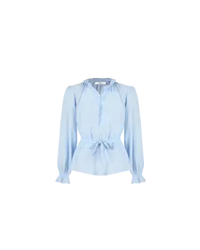 ELLIOT RUFFLE BLOUSE SKY BLUE