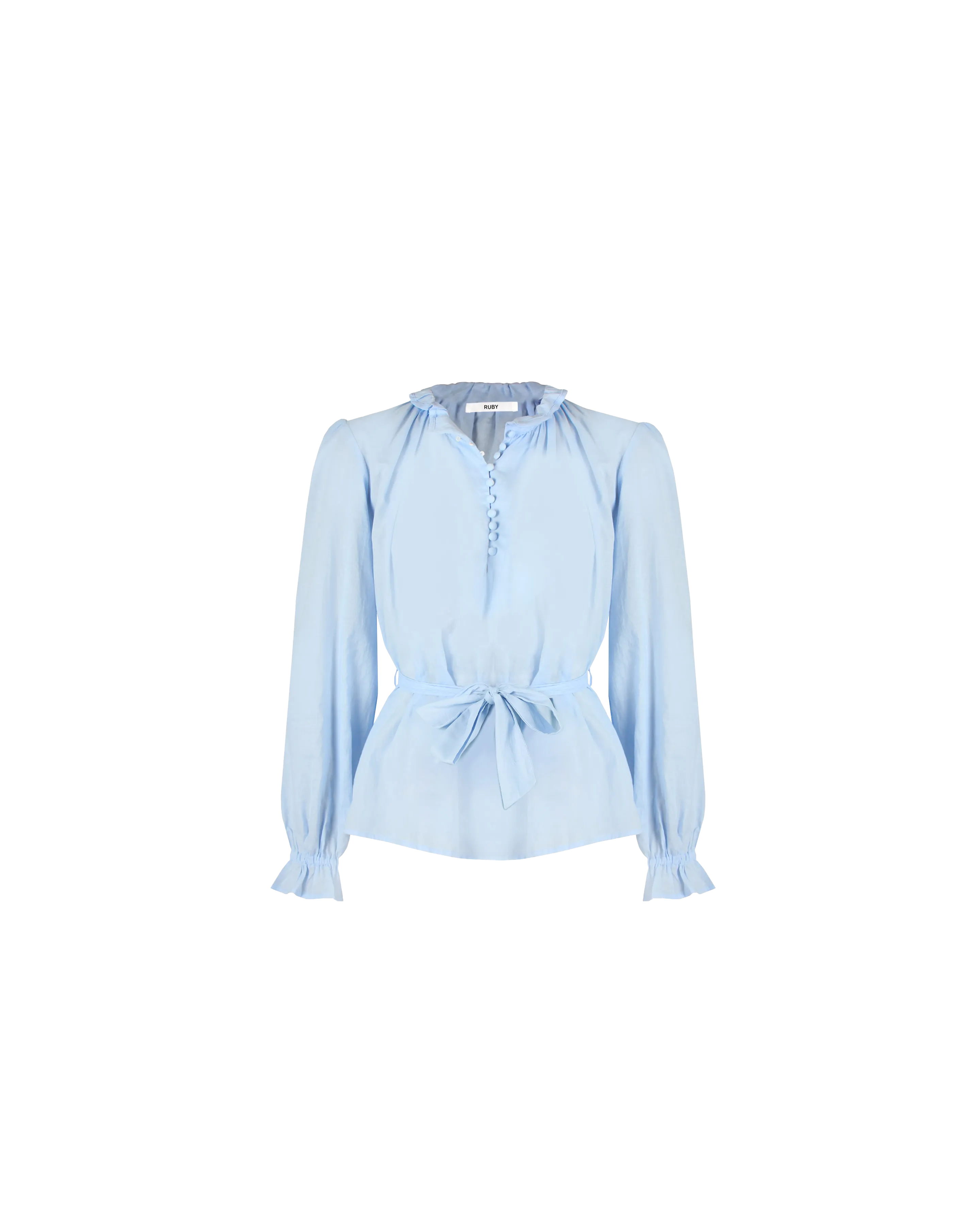 ELLIOT RUFFLE BLOUSE SKY BLUE