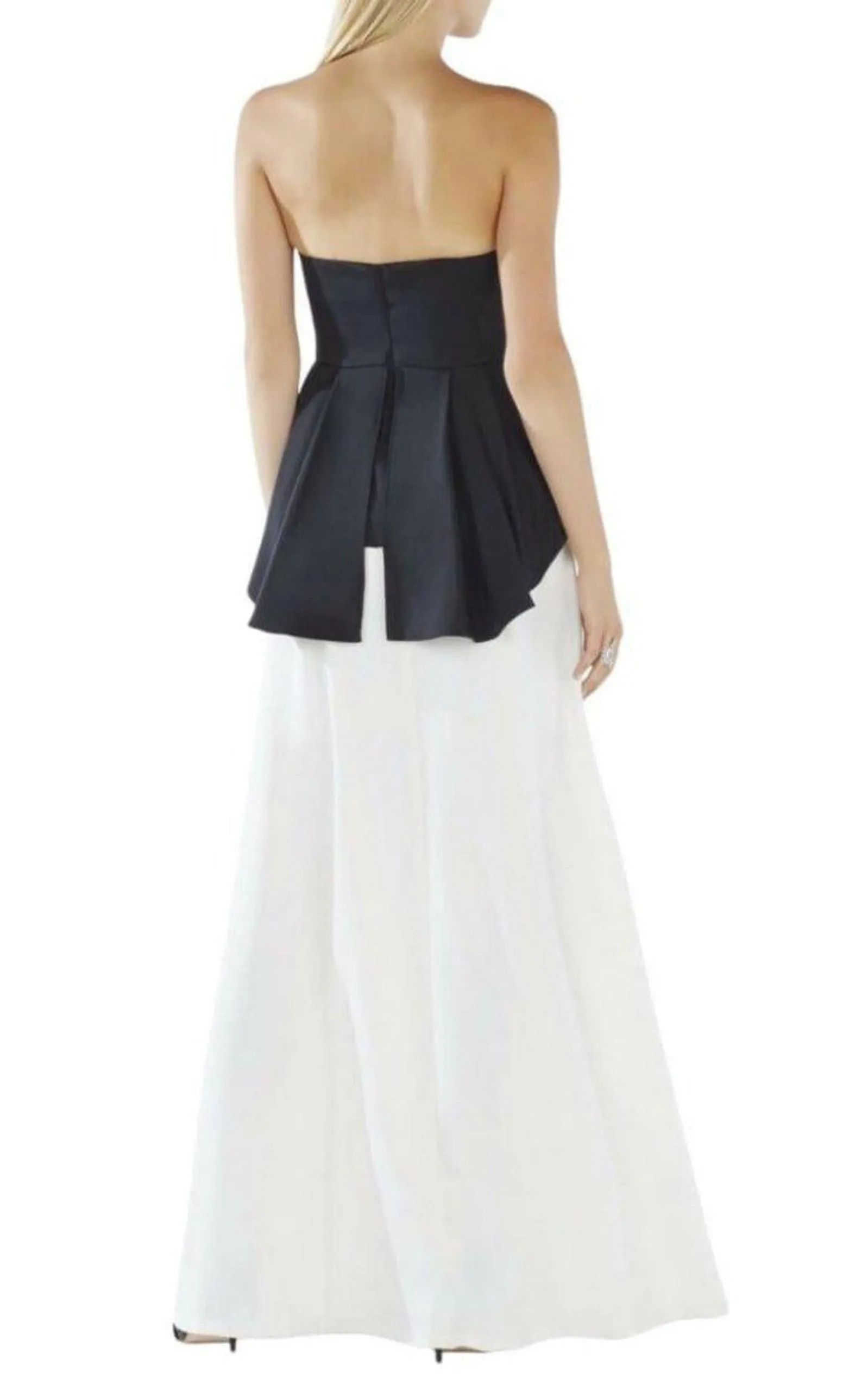 Evianna Color-Blocked Peplum Gown