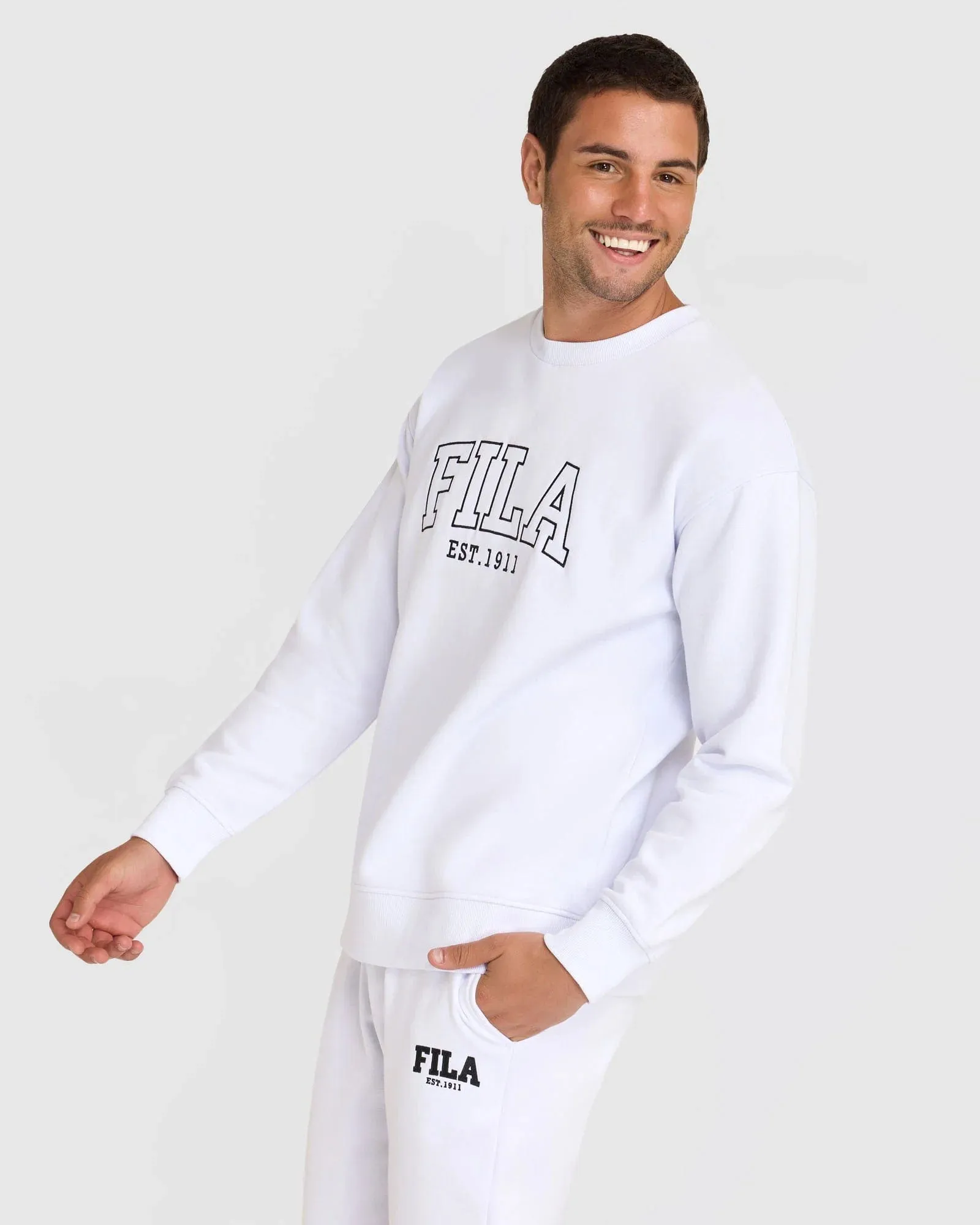 FILA UNISEX UC4.ZERO WHITE CREW SWEATSHIRT