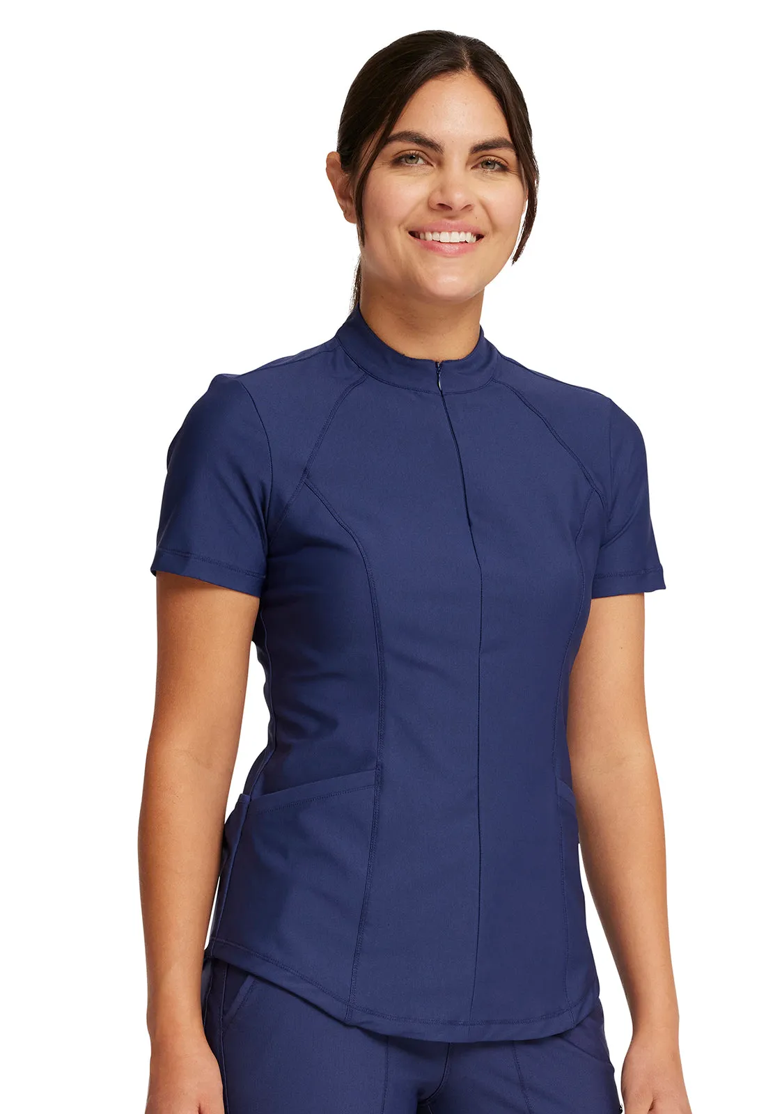 Form - Women's Partial Zip Front Solid Top