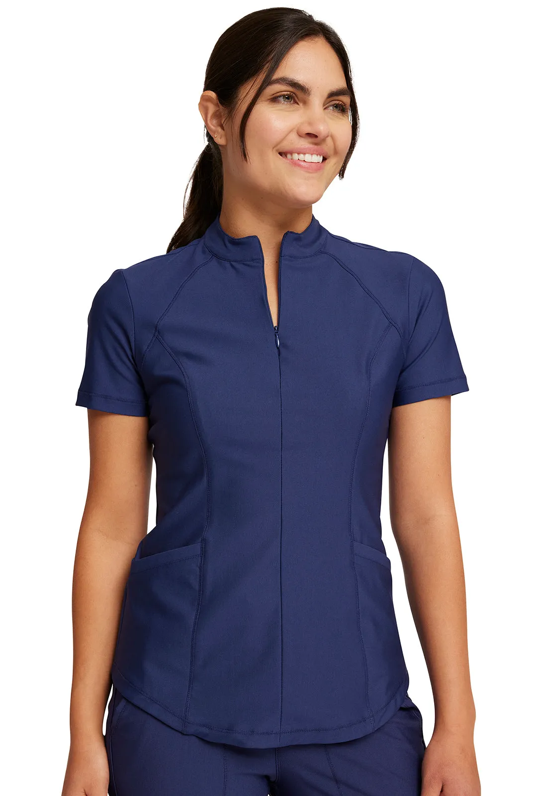 Form - Women's Partial Zip Front Solid Top