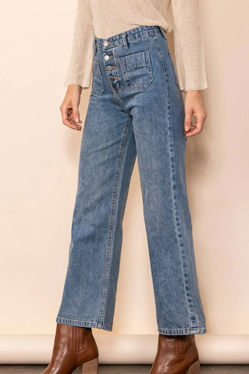 Frankie Front Pocket Flared Jeans