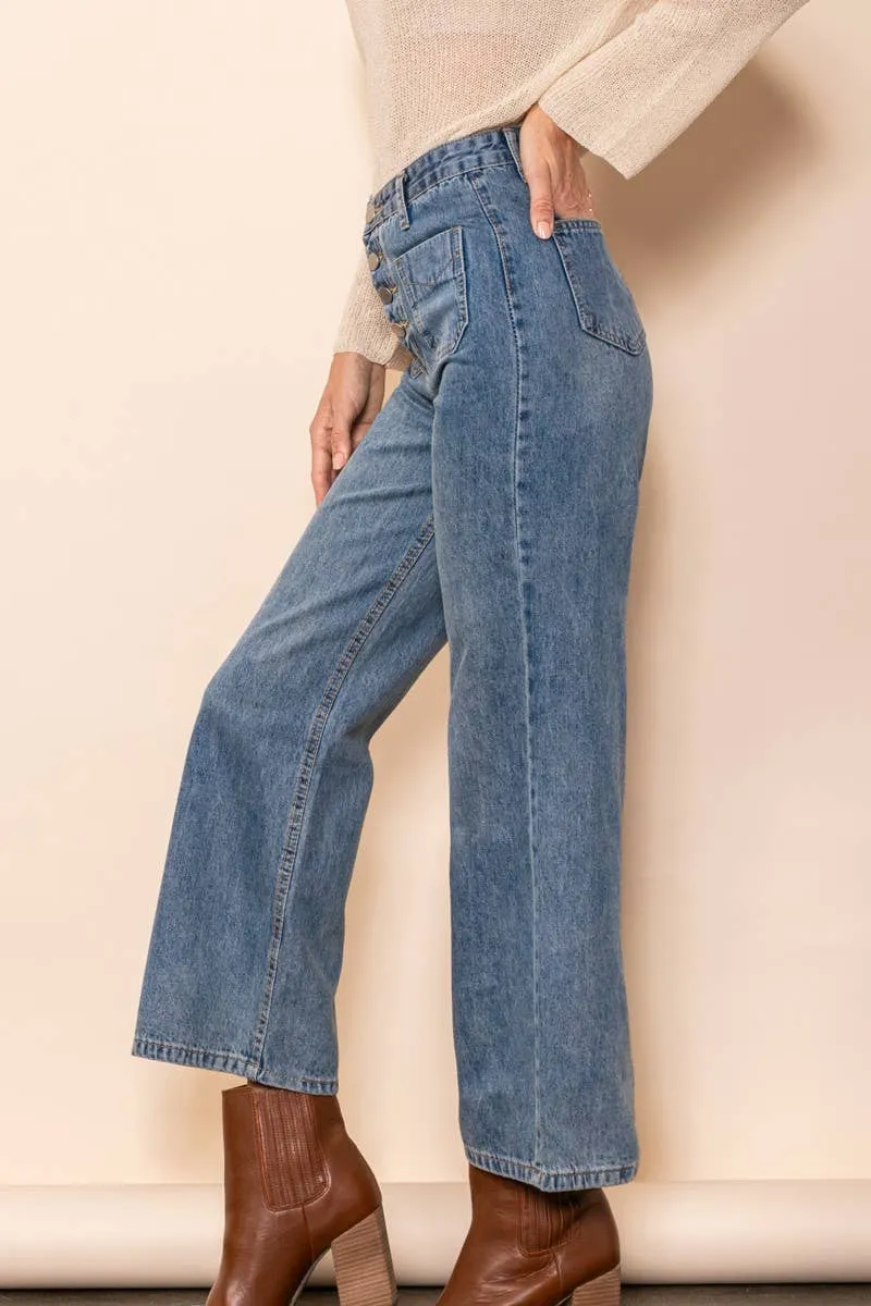 Frankie Front Pocket Flared Jeans