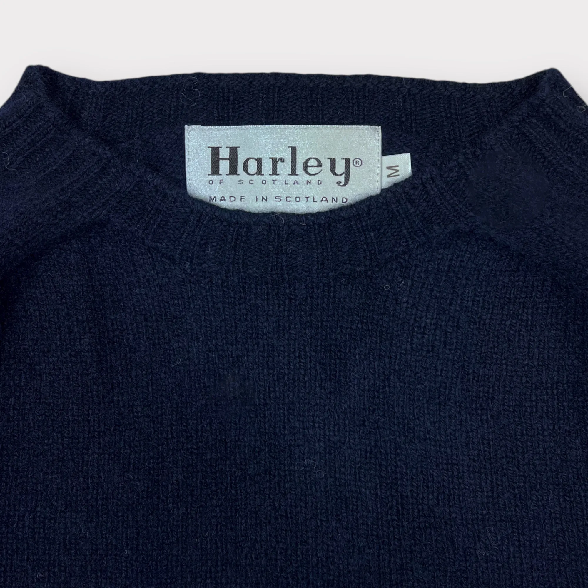 Harley Of Scotland Super Fine Lambswool Jumper Nero Navy