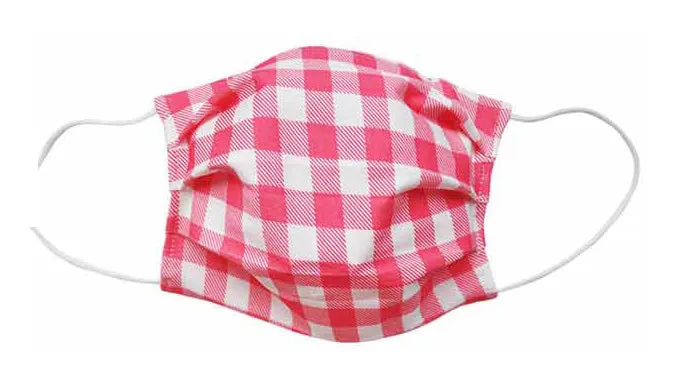 Hotpink Checker Fabric Face Mask (Adult)