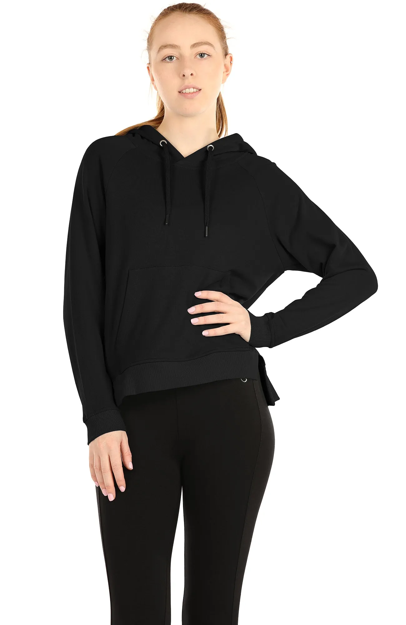 icyzone Hoodies for Women - Workout Athletic Sweatshirts Exercise Long Sleeve Pullover with Kangaroo Pocket