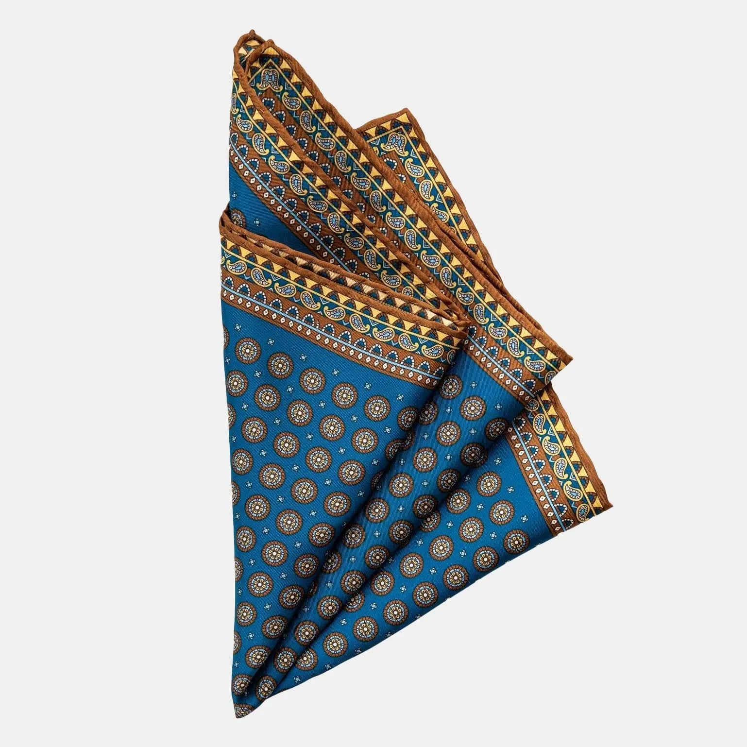 Imola - Silk Pocket Square - Prussian Blue