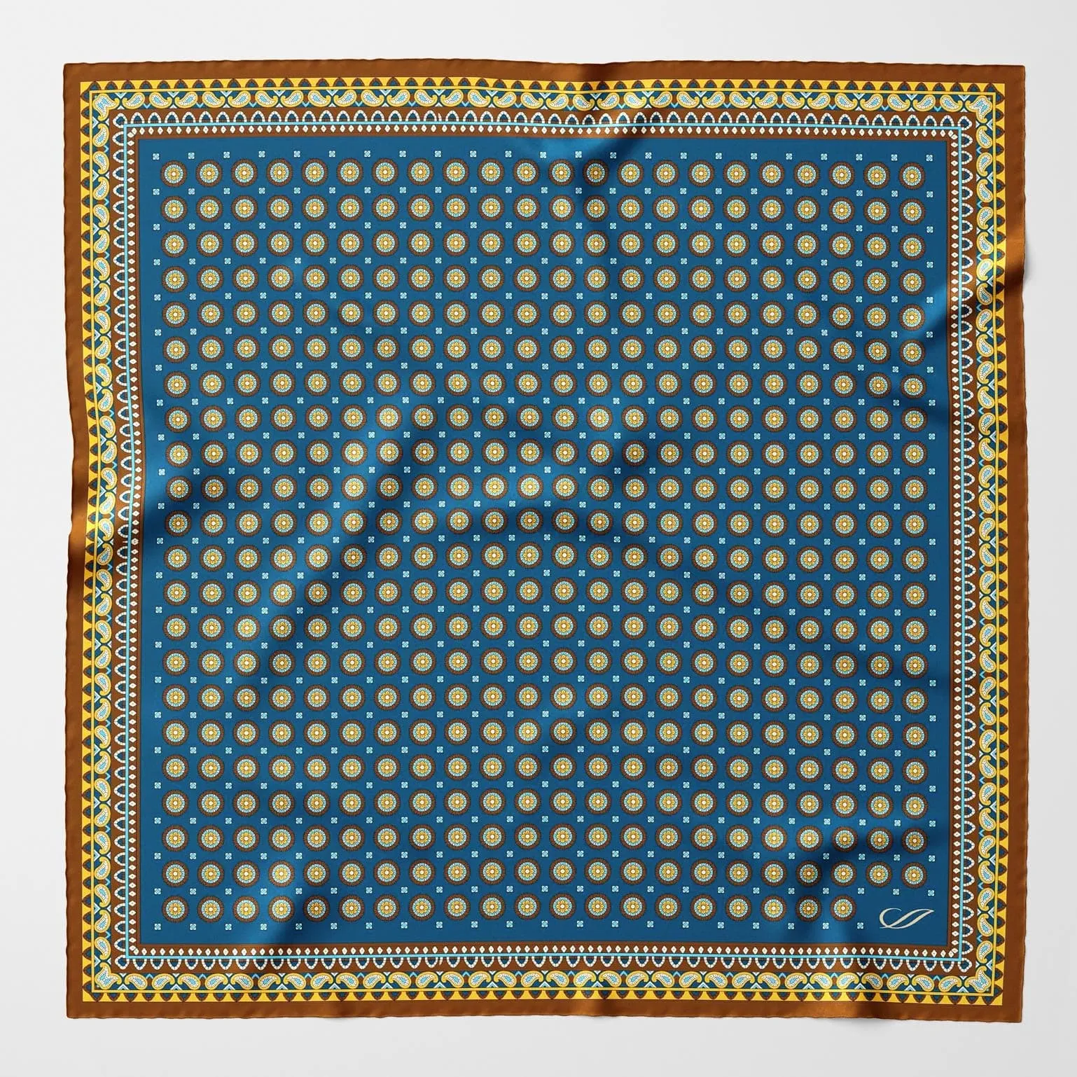 Imola - Silk Pocket Square - Prussian Blue